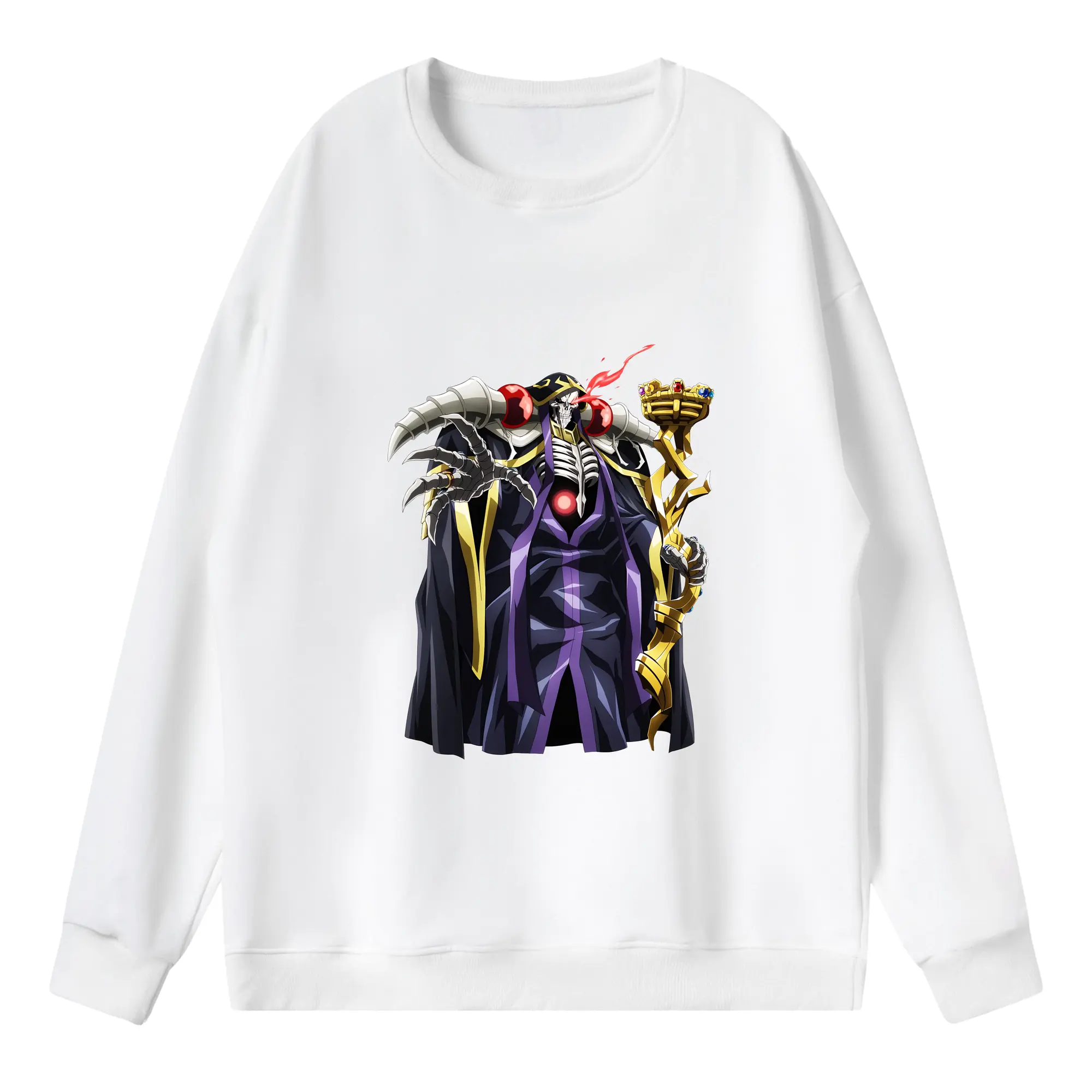 オーバーロード グッズ アインズ・ウール・ゴウン - 薄手 クルーネック スウェット 裏毛260g · ポリエステル 春秋向け カジュアル 男女兼用 · トレーナー デイリー スポーツ 散歩に最適