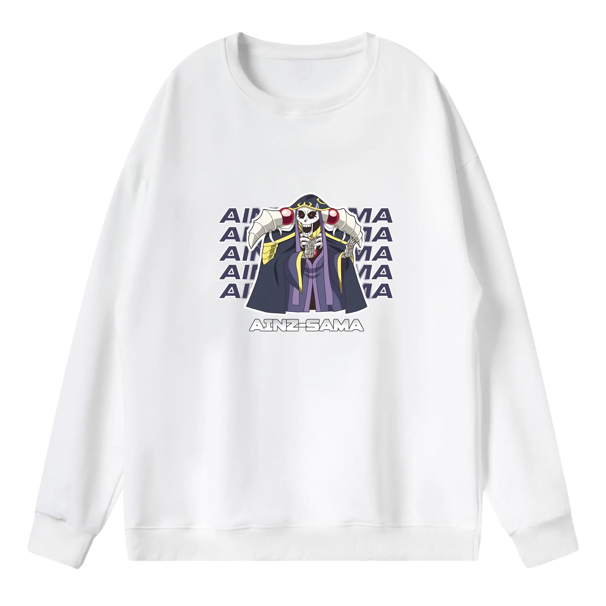 オーバーロード グッズ アインズ・ウール・ゴウン - 薄手 クルーネック スウェット 裏毛260g · ポリエステル 春秋向け カジュアル 男女兼用 · トレーナー デイリー スポーツ 散歩に最適