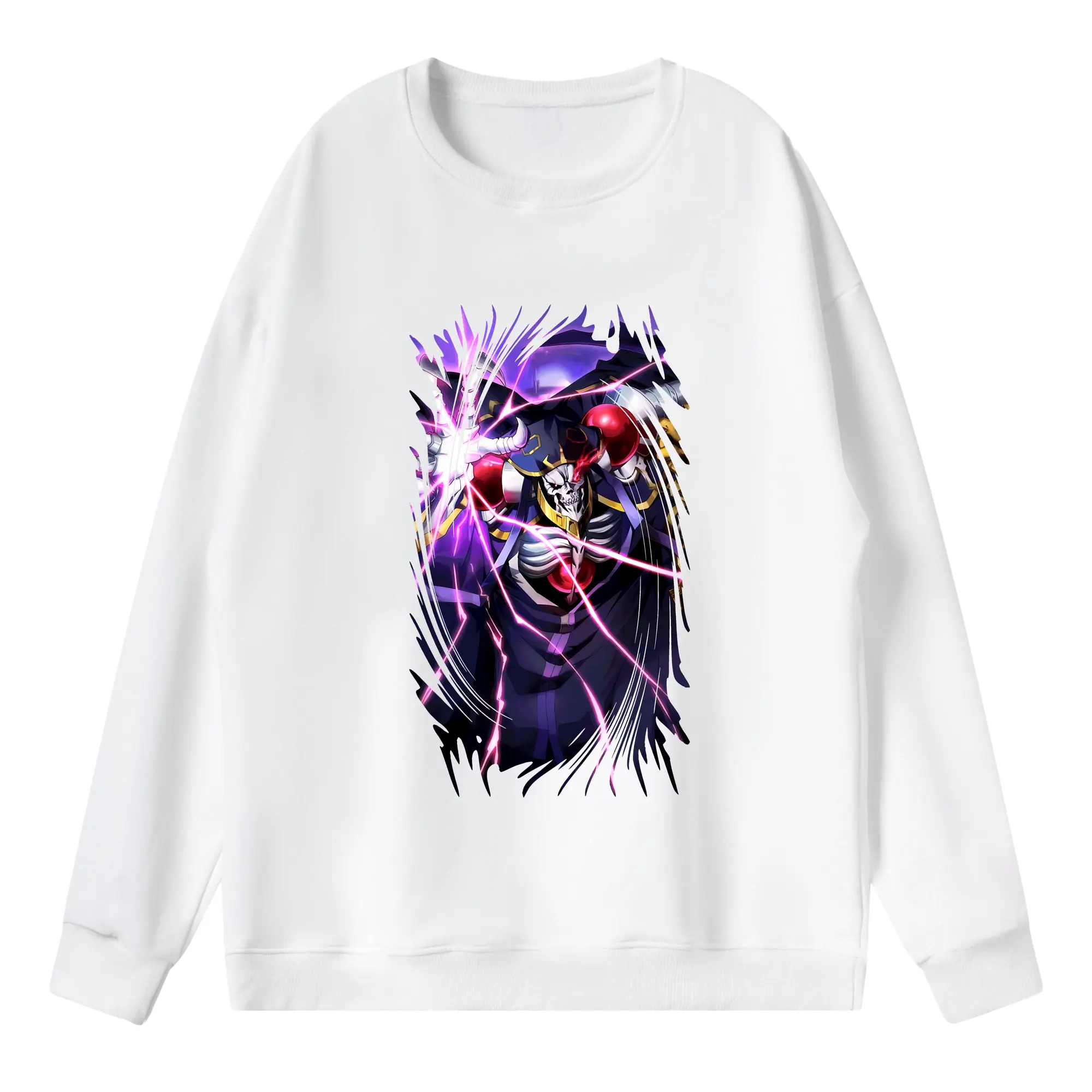 オーバーロード グッズ アインズ・ウール・ゴウン - 薄手 クルーネック スウェット 裏毛260g · ポリエステル 春秋向け カジュアル 男女兼用 · トレーナー デイリー スポーツ 散歩に最適