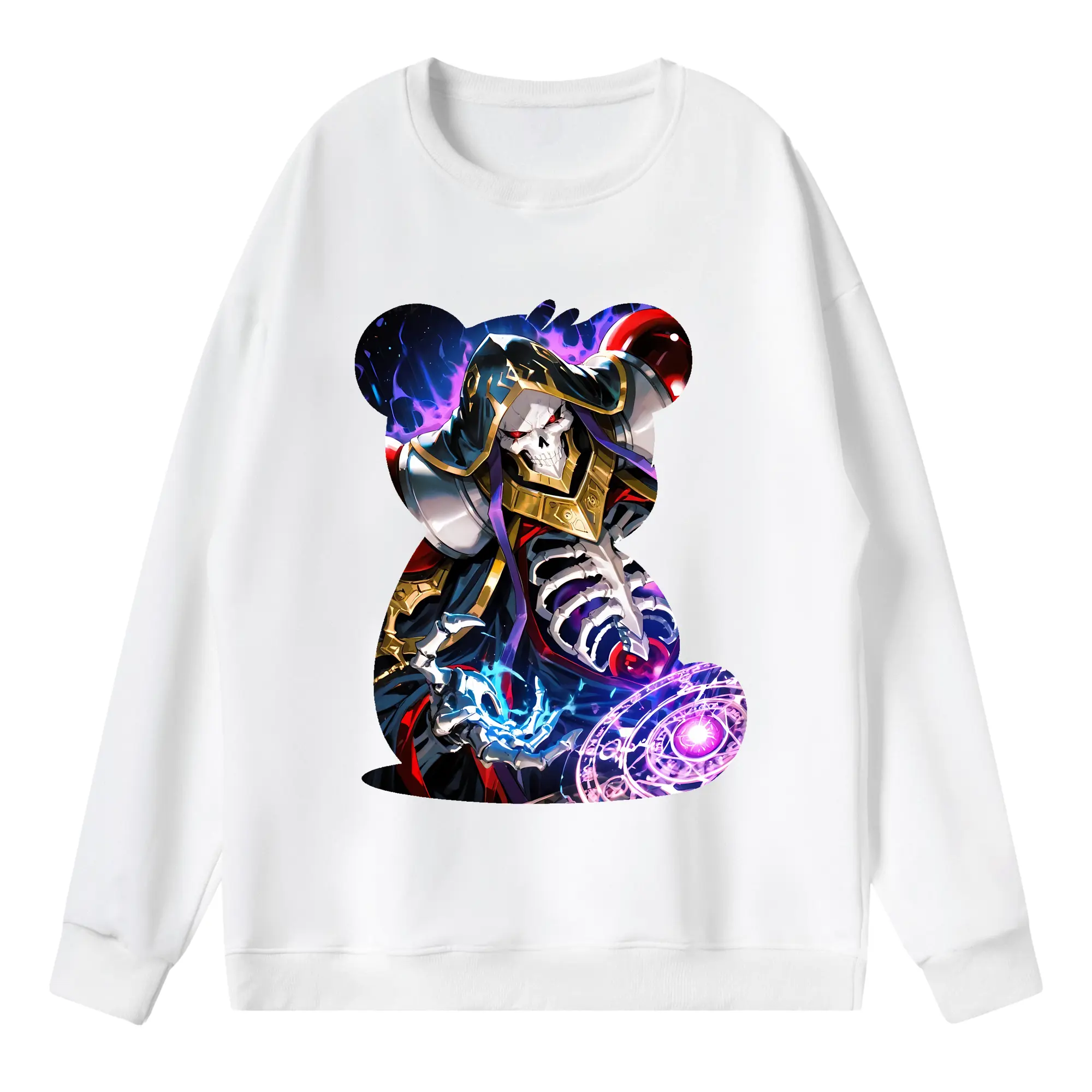 オーバーロード グッズ アインズ・ウール・ゴウン - 薄手 クルーネック スウェット 裏毛260g · ポリエステル 春秋向け カジュアル 男女兼用 · トレーナー デイリー スポーツ 散歩に最適