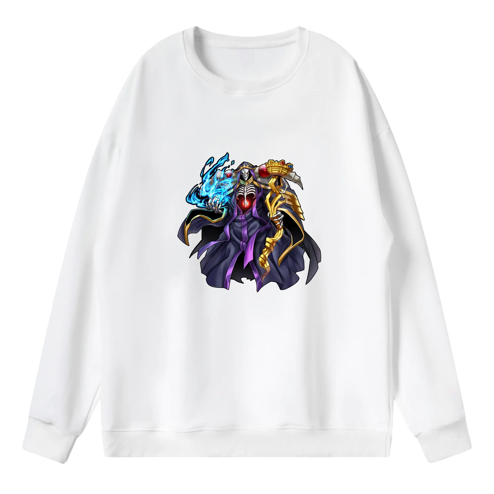 オーバーロード グッズ アインズ・ウール・ゴウン - 薄手 クルーネック スウェット 裏毛260g · ポリエステル 春秋向け カジュアル 男女兼用 · トレーナー デイリー スポーツ 散歩に最適