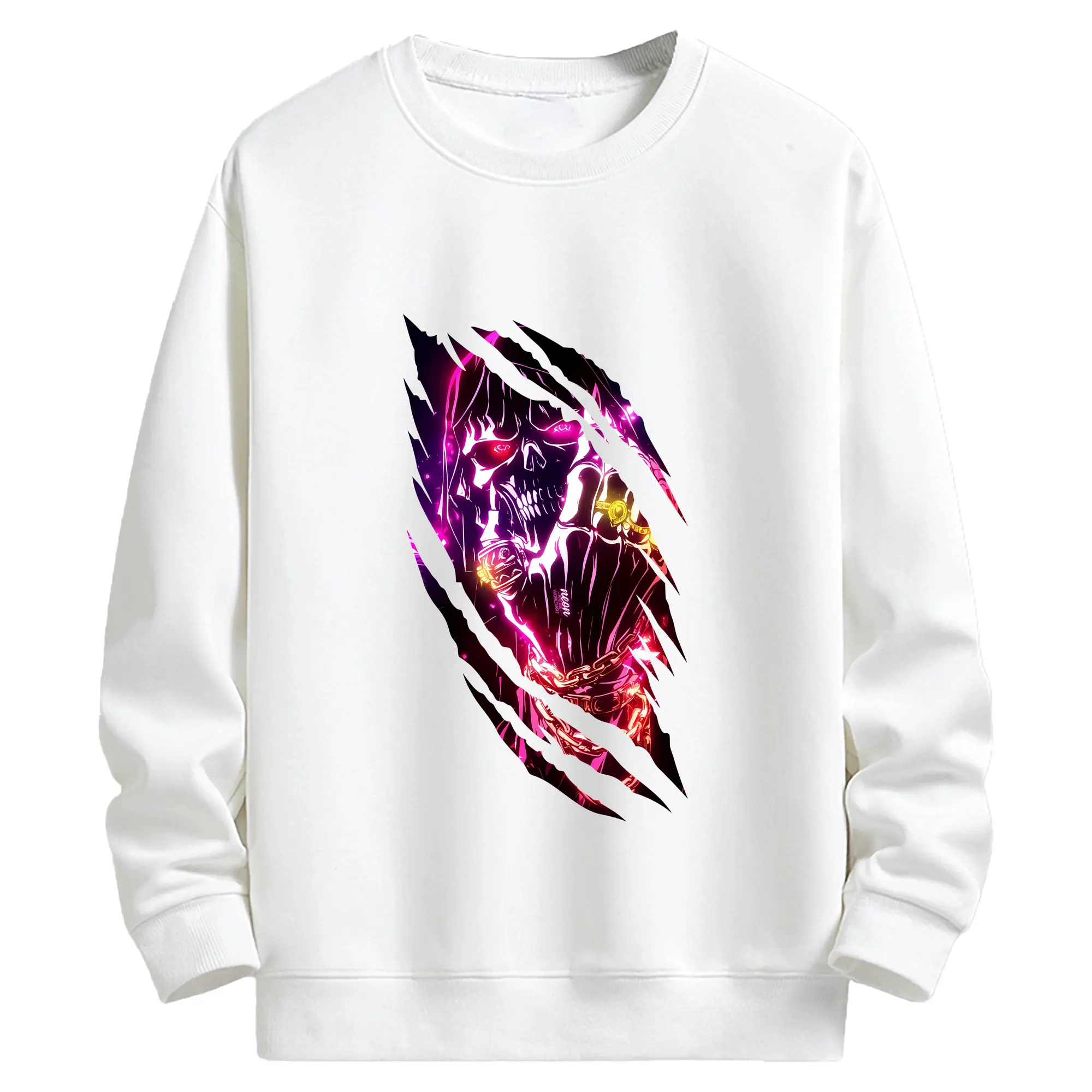 オーバーロード グッズ アインズ・ウール・ゴウン - キッズ クルーネックスウェットシャツ ・ フロントプリント ・ 綿80％ ポリエステル20％ ・ 快適 通学 スポーツ 日常使い お散歩用