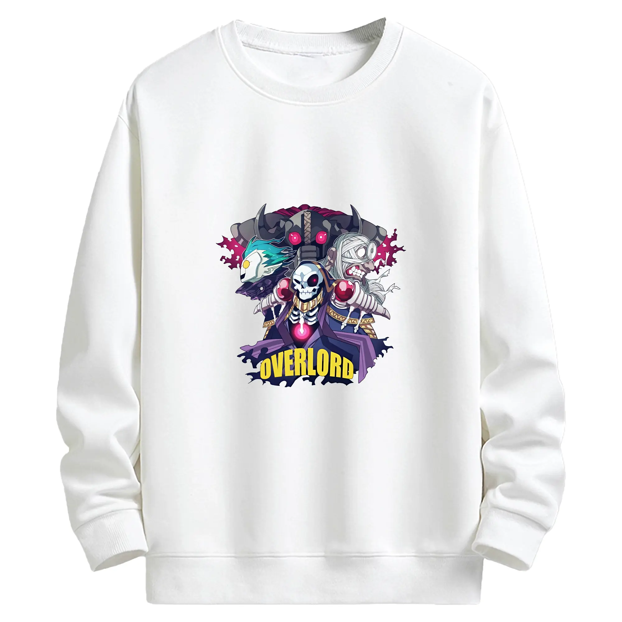 オーバーロード グッズ アインズ・ウール・ゴウン - キッズ クルーネックスウェットシャツ ・ フロントプリント ・ 綿80％ ポリエステル20％ ・ 快適 通学 スポーツ 日常使い お散歩用