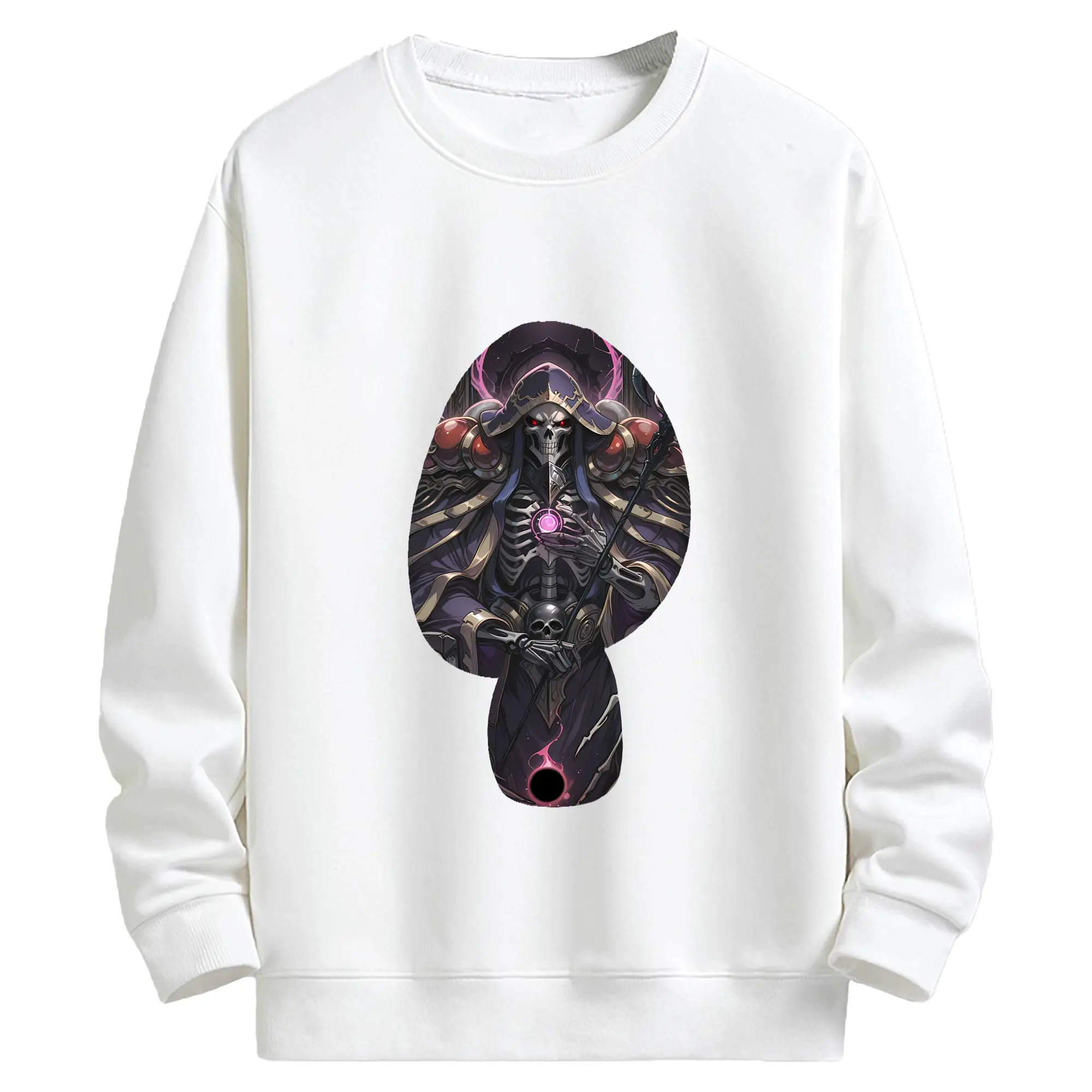 オーバーロード グッズ アインズ・ウール・ゴウン - キッズ クルーネックスウェットシャツ ・ フロントプリント ・ 綿80％ ポリエステル20％ ・ 快適 通学 スポーツ 日常使い お散歩用