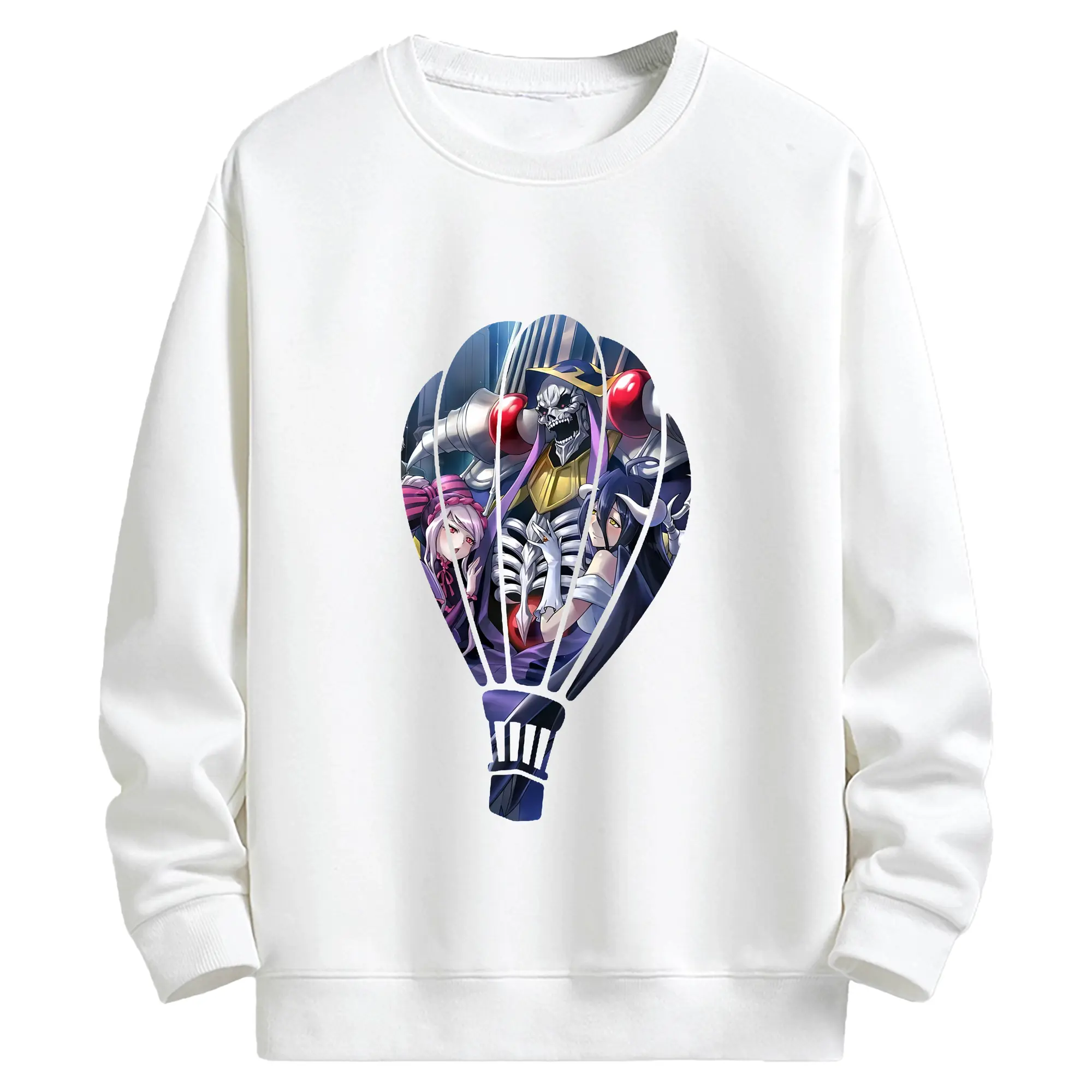 オーバーロード グッズ アインズ・ウール・ゴウン - キッズ クルーネックスウェットシャツ ・ フロントプリント ・ 綿80％ ポリエステル20％ ・ 快適 通学 スポーツ 日常使い お散歩用