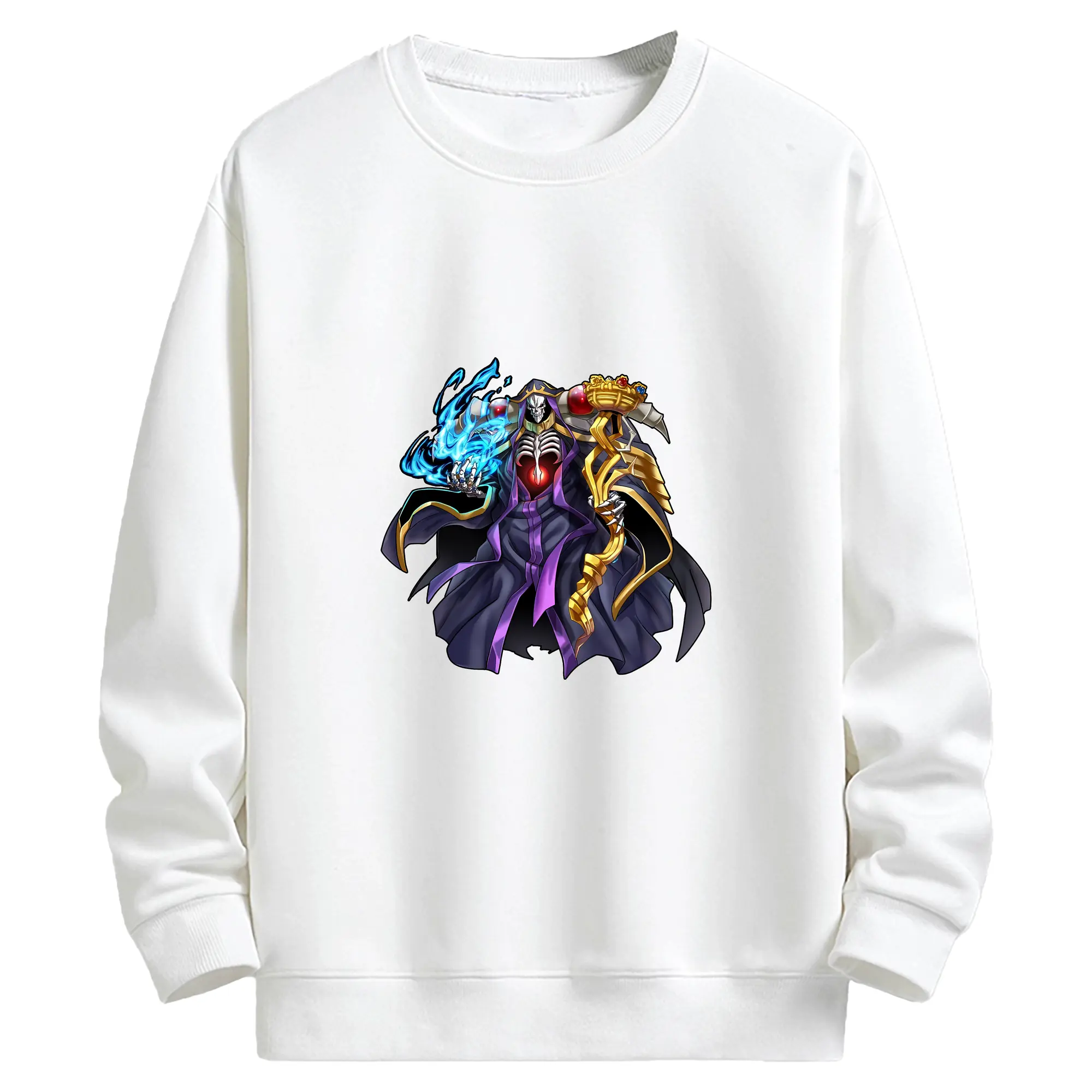 オーバーロード グッズ アインズ・ウール・ゴウン - キッズ クルーネックスウェットシャツ ・ フロントプリント ・ 綿80％ ポリエステル20％ ・ 快適 通学 スポーツ 日常使い お散歩用