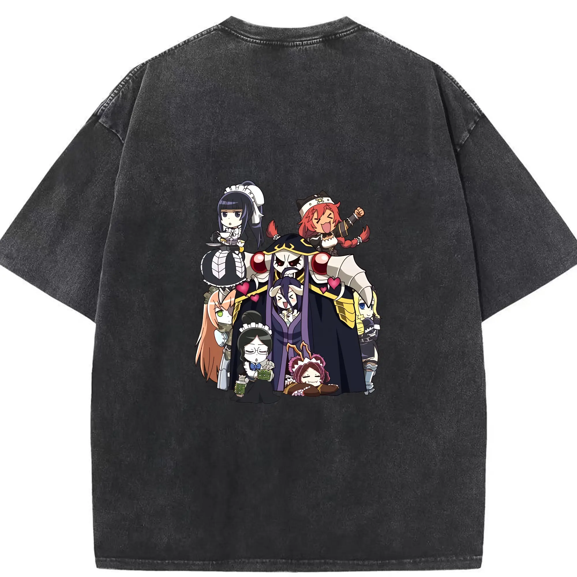 オーバーロード グッズ アインズ・ウール・ゴウン - 綿100％ ヴィンテージ風 半袖Tシャツ ・ 背面プリント ・ 柔らか肌触り ・ 通気性 快適 ・ スポーツ カジュアル 外出用