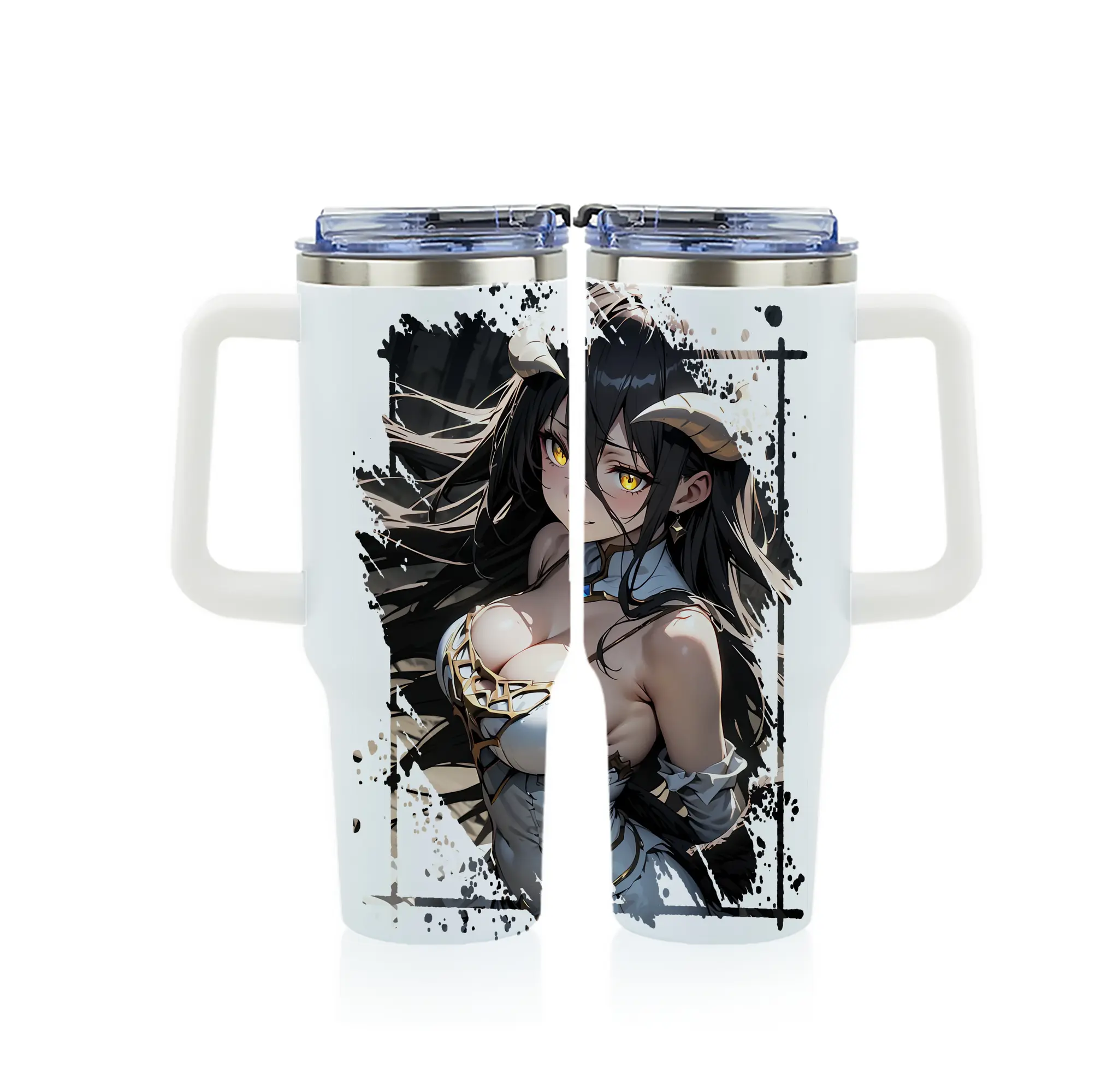 オーバーロード グッズ アルベド - 1200mL フルプリント車用タンブラー ・ 304ステンレス 内側 ・ 201ステンレス 外側 ・ 保温 保冷 ・ 通勤 ドライブ アウトドア用