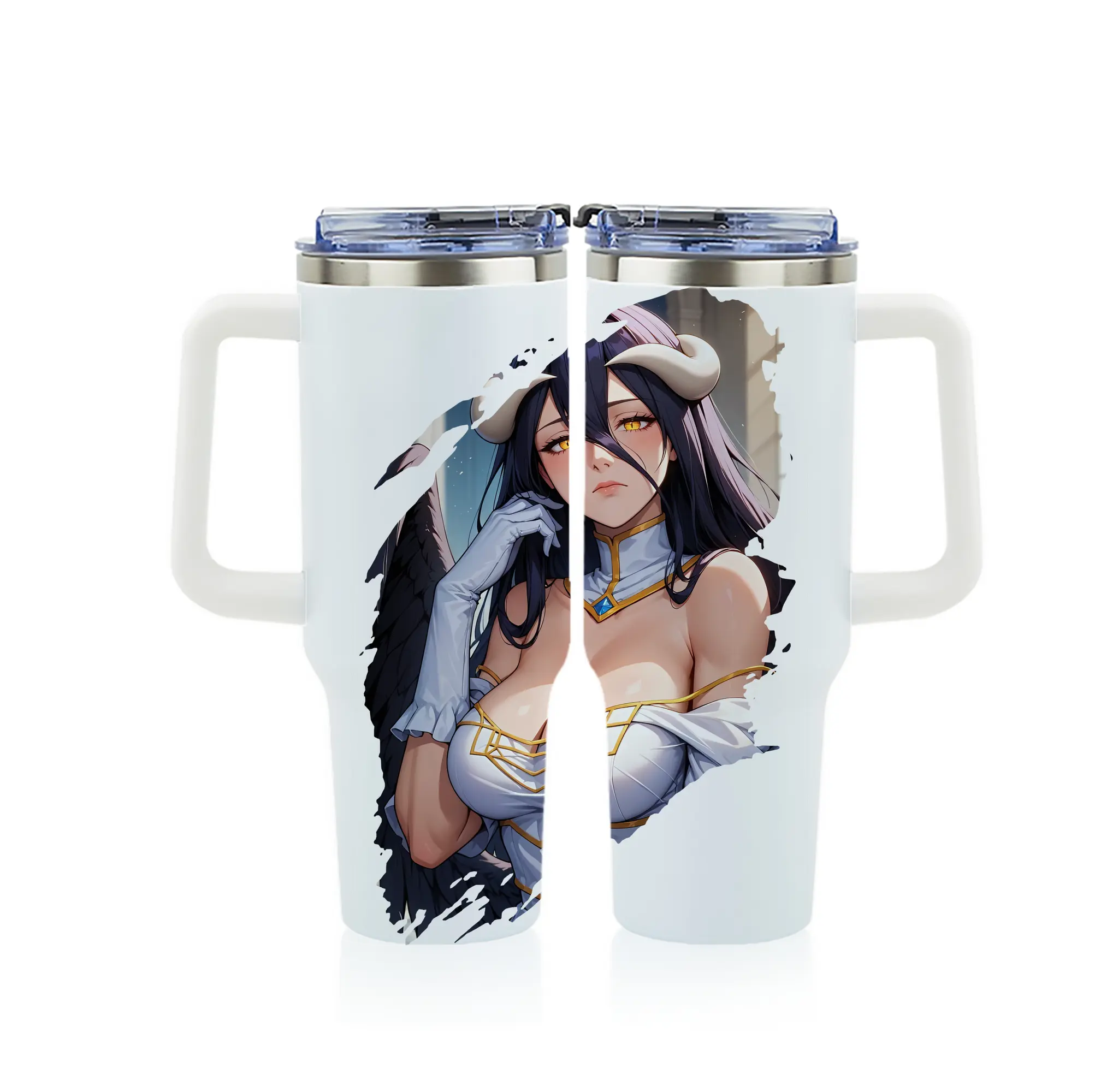 オーバーロード グッズ アルベド - 1200mL フルプリント車用タンブラー ・ 304ステンレス 内側 ・ 201ステンレス 外側 ・ 保温 保冷 ・ 通勤 ドライブ アウトドア用