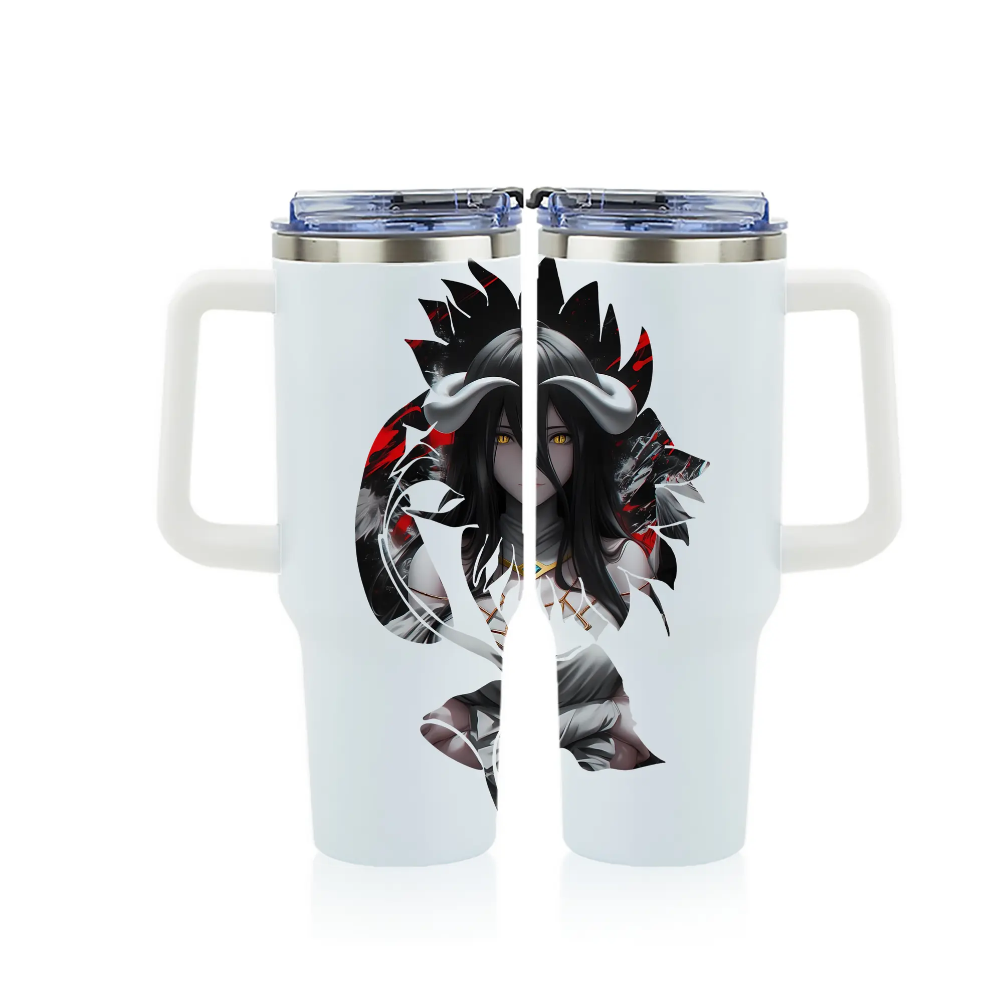 オーバーロード グッズ アルベド - 1200mL フルプリント車用タンブラー ・ 304ステンレス 内側 ・ 201ステンレス 外側 ・ 保温 保冷 ・ 通勤 ドライブ アウトドア用