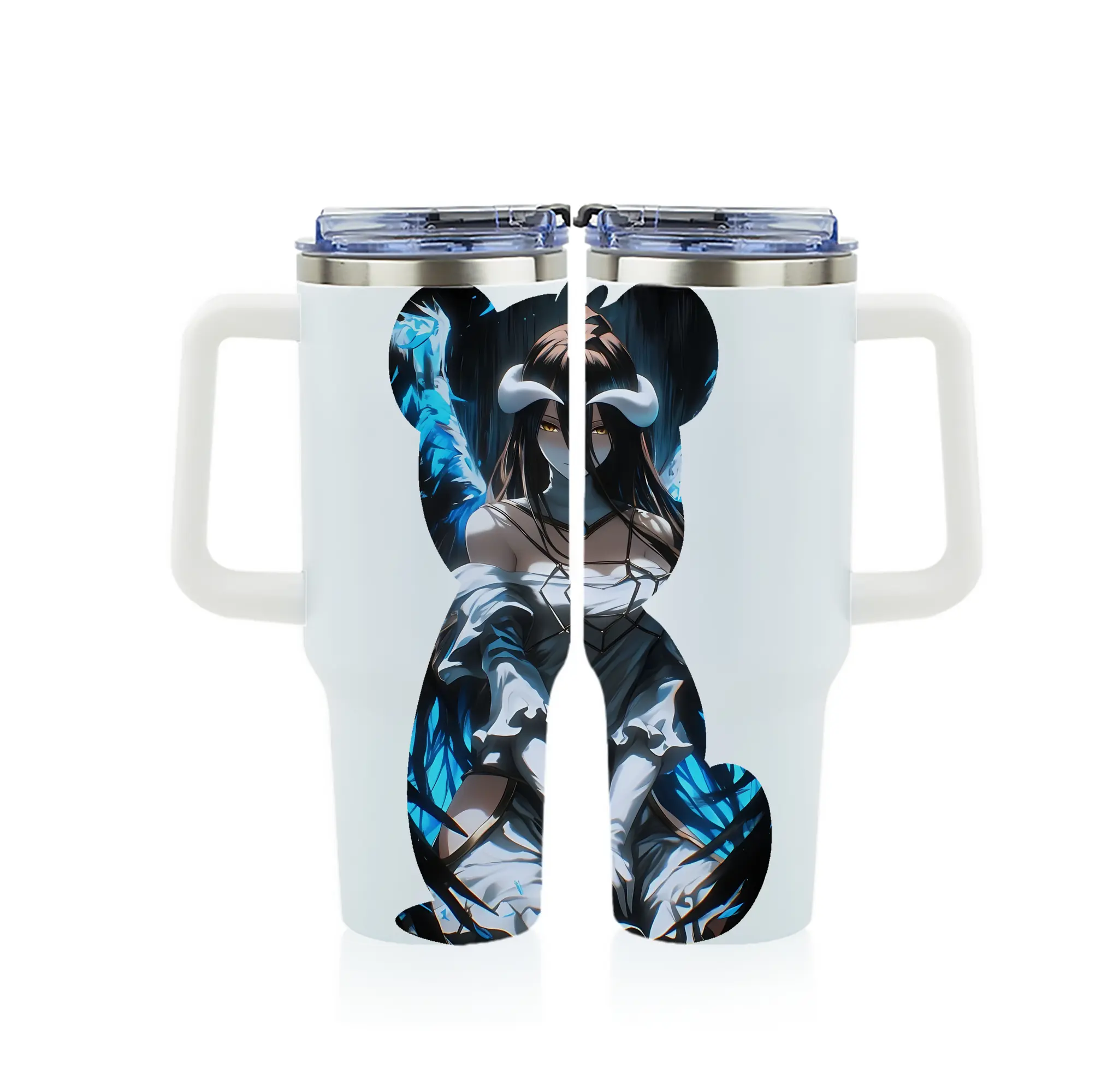 オーバーロード グッズ アルベド - 1200mL フルプリント車用タンブラー ・ 304ステンレス 内側 ・ 201ステンレス 外側 ・ 保温 保冷 ・ 通勤 ドライブ アウトドア用