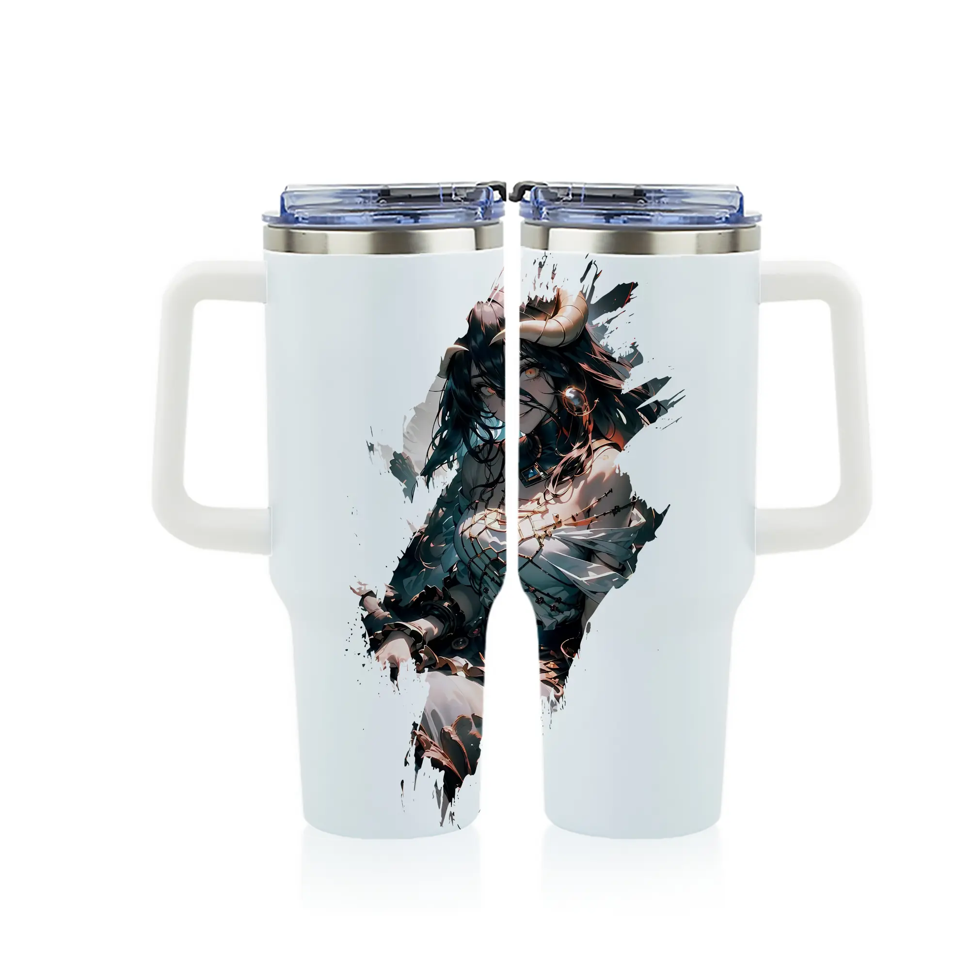 オーバーロード グッズ アルベド - 1200mL フルプリント車用タンブラー ・ 304ステンレス 内側 ・ 201ステンレス 外側 ・ 保温 保冷 ・ 通勤 ドライブ アウトドア用