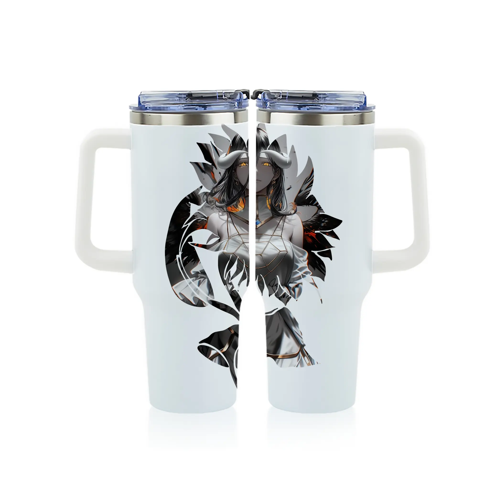 オーバーロード グッズ アルベド - 1200mL フルプリント車用タンブラー ・ 304ステンレス 内側 ・ 201ステンレス 外側 ・ 保温 保冷 ・ 通勤 ドライブ アウトドア用