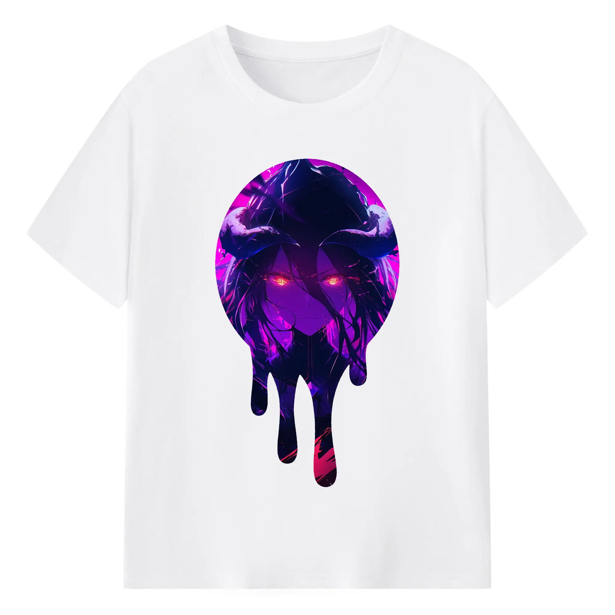 オーバーロード グッズ アルベド - 綿100％ 半袖Tシャツ ・ フロントプリント ・ 快適 通気性 ・ 日常使い 散歩 スポーツ用