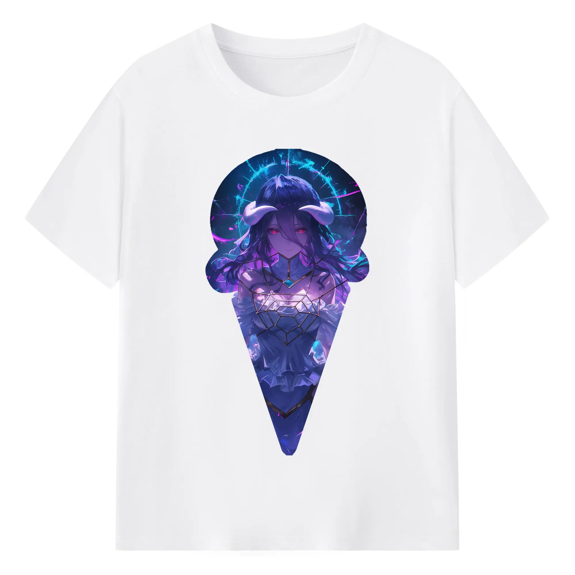 オーバーロード グッズ アルベド - 綿100％ 半袖Tシャツ ・ フロントプリント ・ 快適 通気性 ・ 日常使い 散歩 スポーツ用