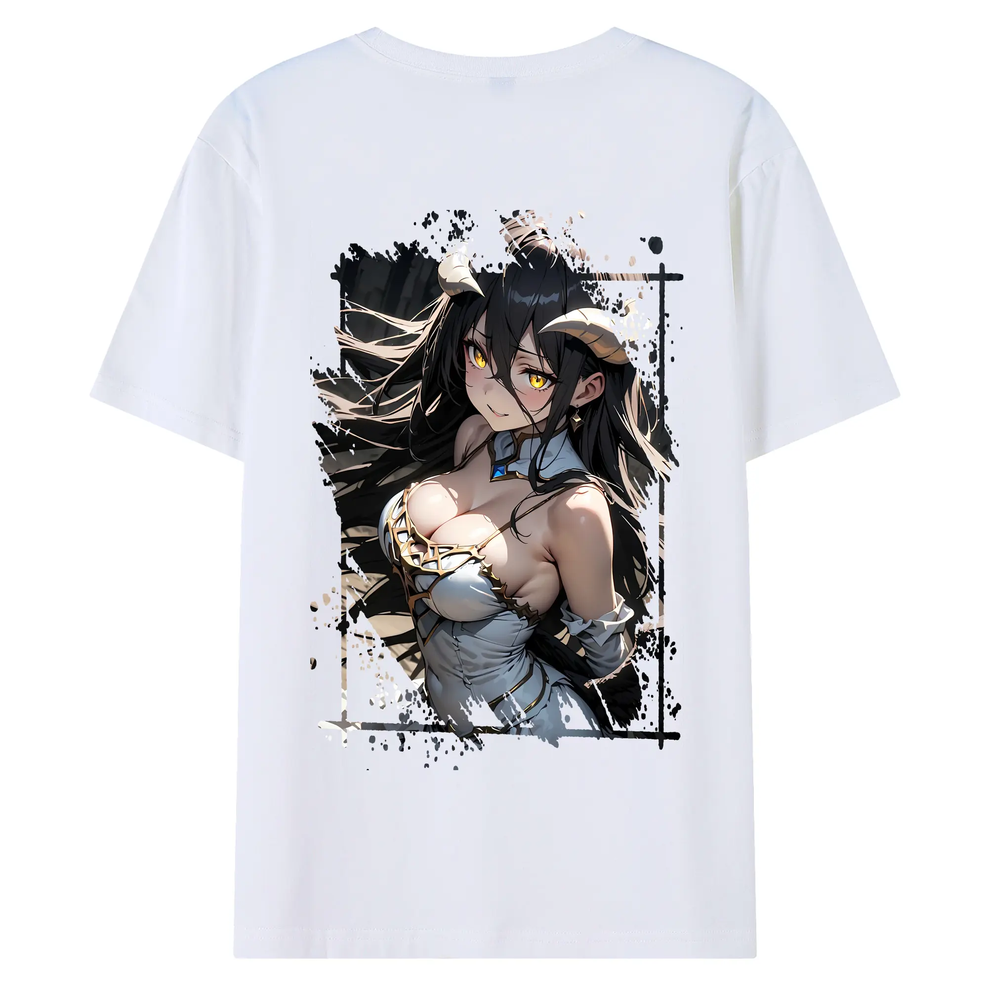 オーバーロード グッズ アルベド - 綿100％ 半袖Tシャツ ・ バックプリント ・ 快適 通気性 ・ 日常使い 散歩 スポーツ用