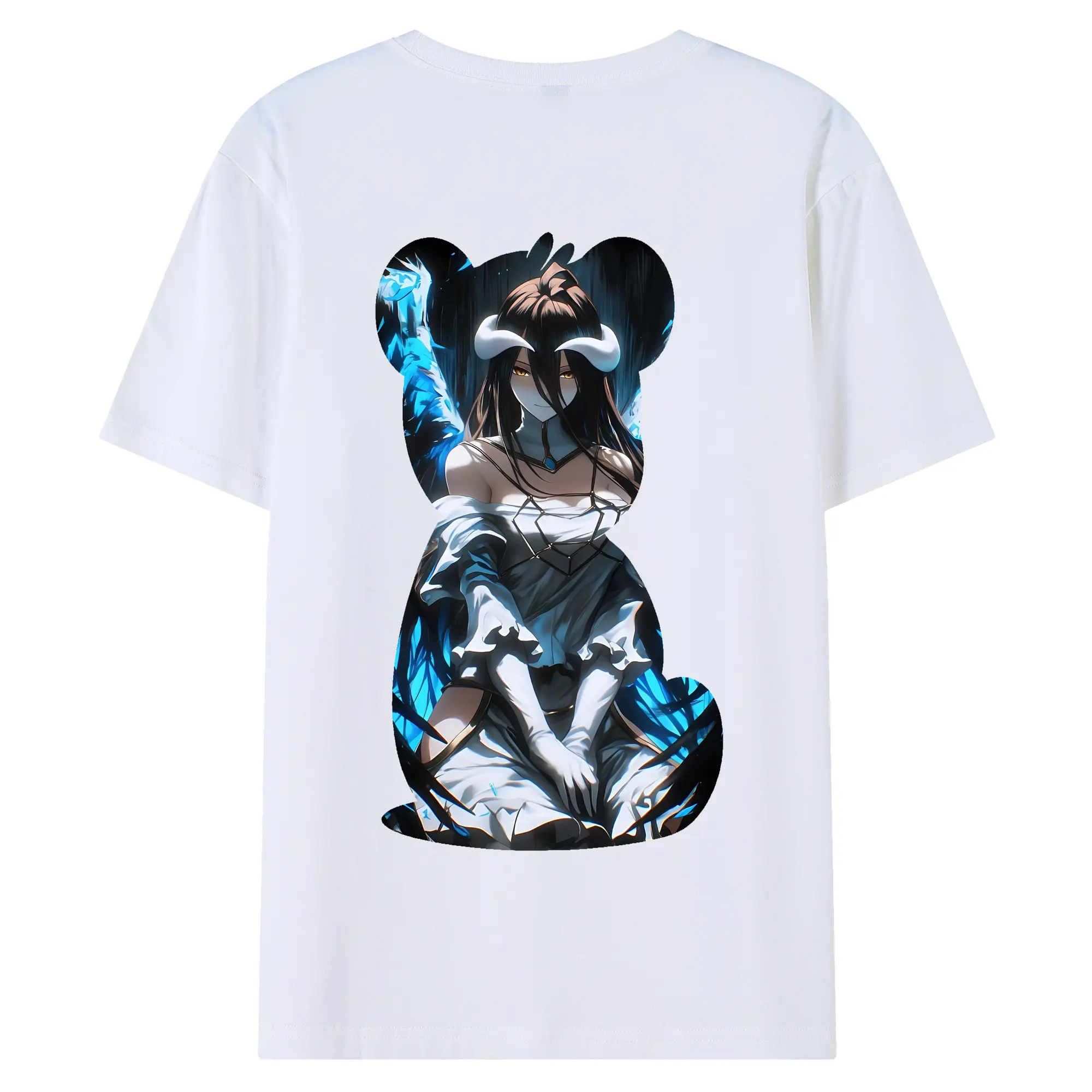 オーバーロード グッズ アルベド - 綿100％ 半袖Tシャツ ・ バックプリント ・ 快適 通気性 ・ 日常使い 散歩 スポーツ用