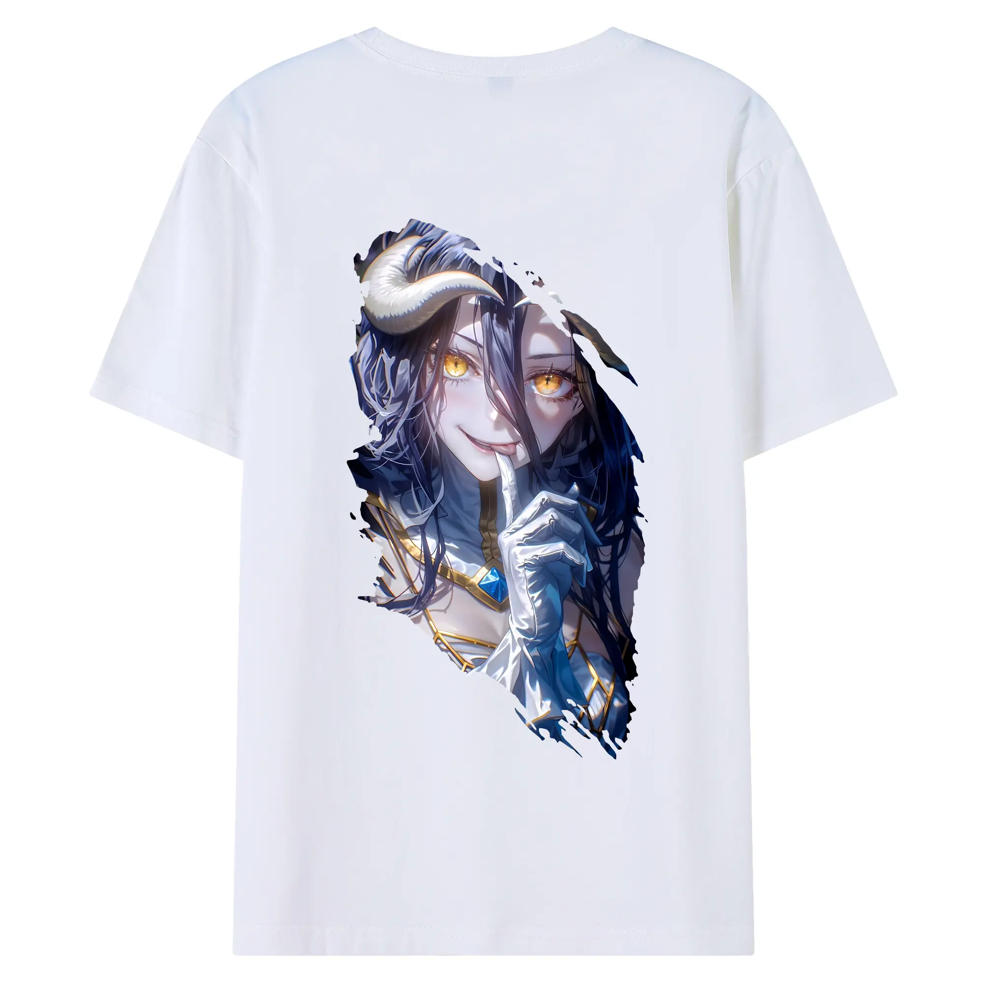 オーバーロード グッズ アルベド - 綿100％ 半袖Tシャツ ・ バックプリント ・ 快適 通気性 ・ 日常使い 散歩 スポーツ用