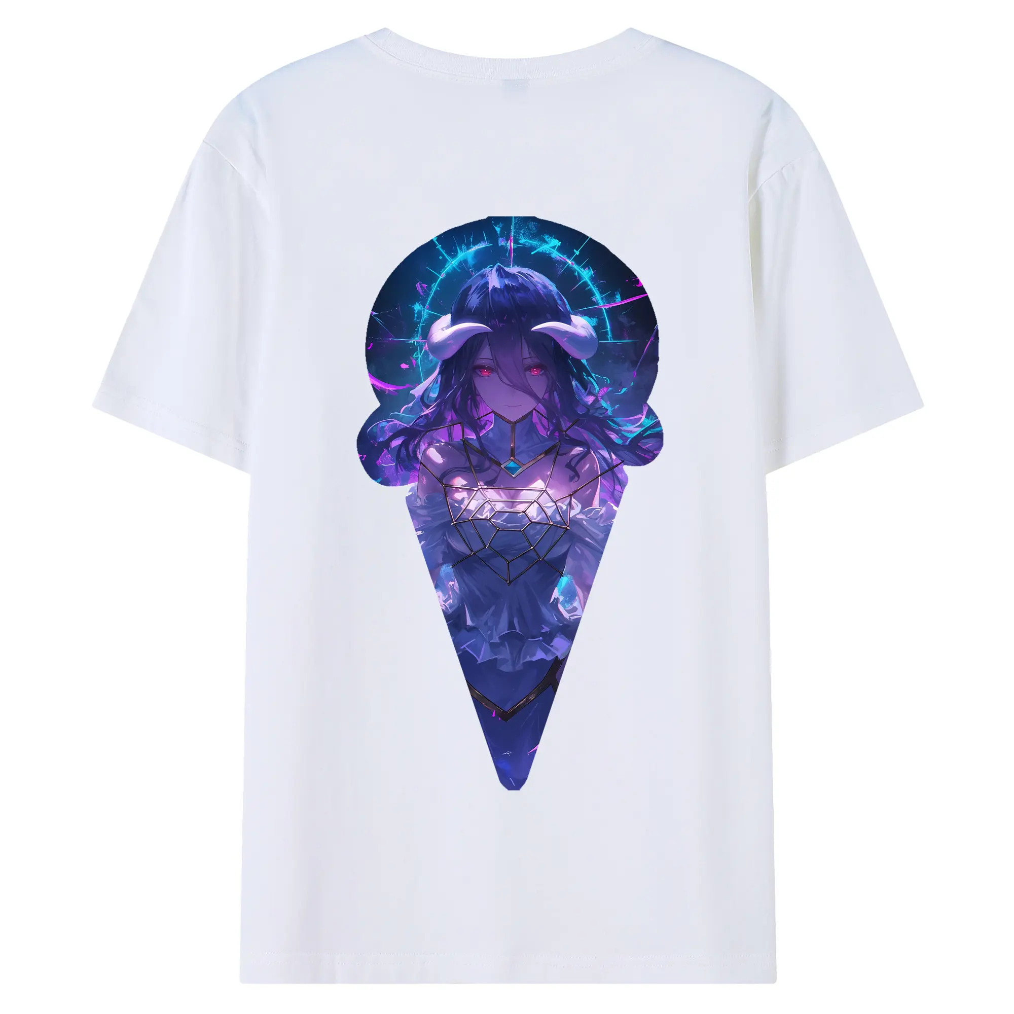 オーバーロード グッズ アルベド - 綿100％ 半袖Tシャツ ・ バックプリント ・ 快適 通気性 ・ 日常使い 散歩 スポーツ用