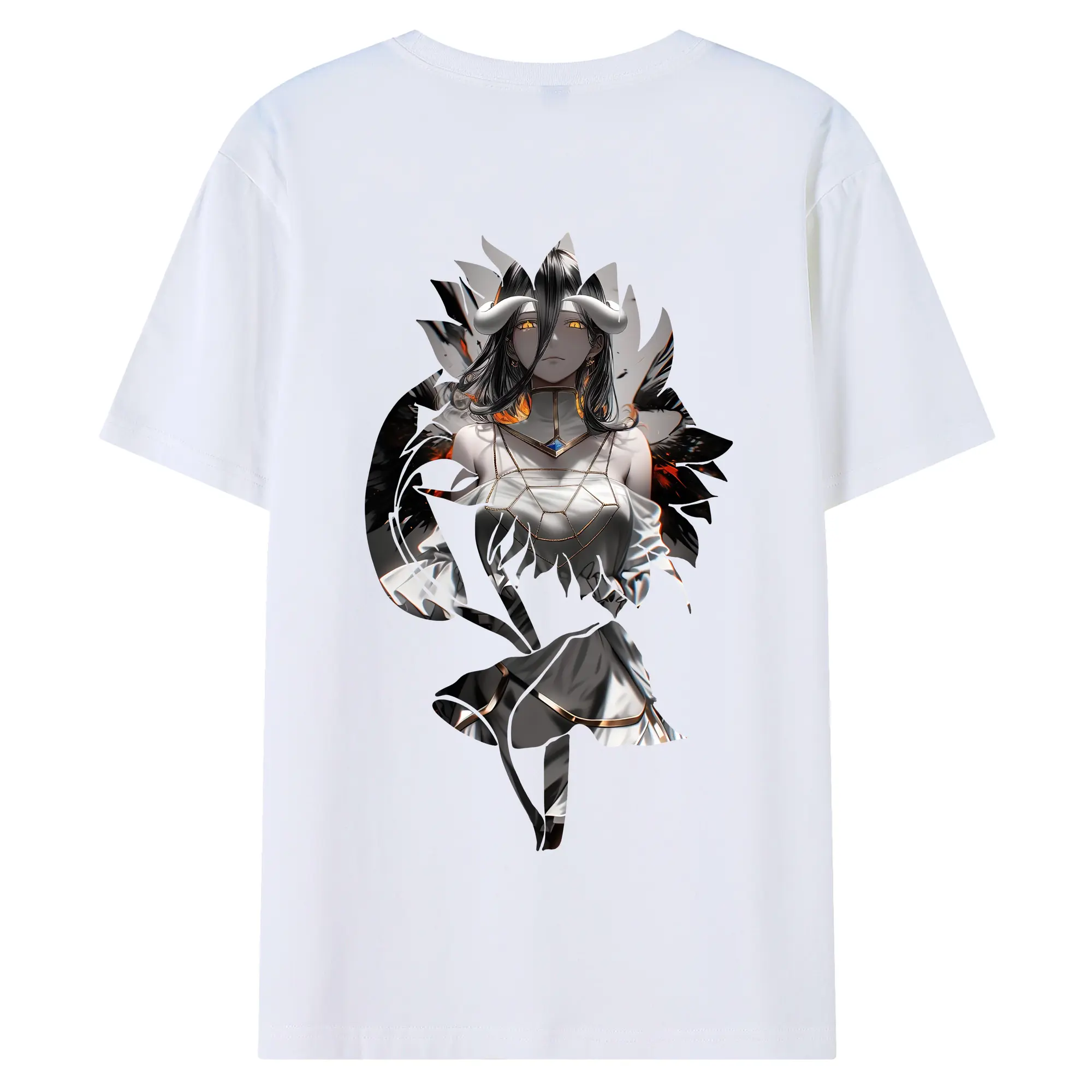 オーバーロード グッズ アルベド - 綿100％ 半袖Tシャツ ・ バックプリント ・ 快適 通気性 ・ 日常使い 散歩 スポーツ用