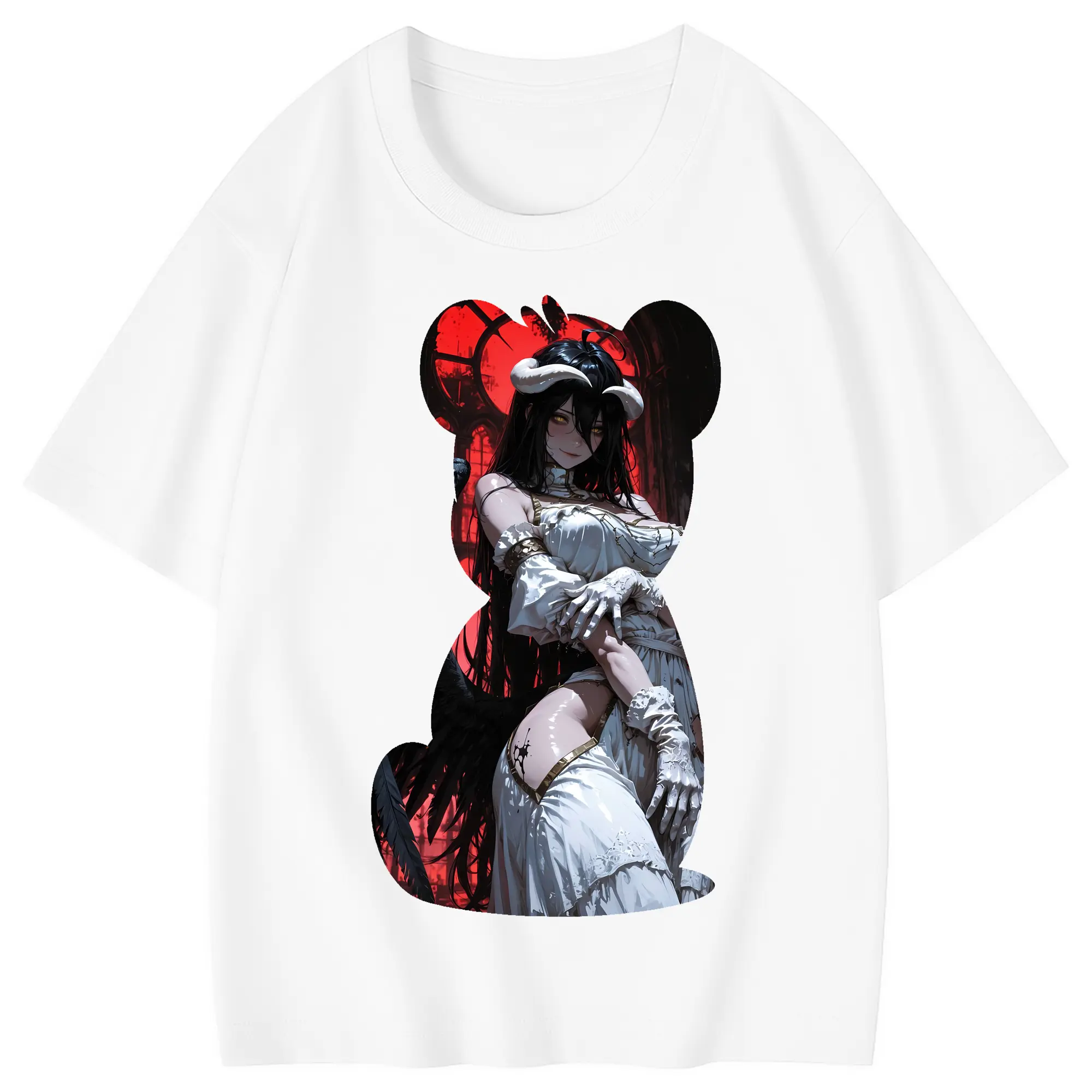 オーバーロード グッズ アルベド - 綿100％ キッズTシャツ ・ フロントプリント ・ 快適 通気性 ・ スポーツ カジュアル 散歩用