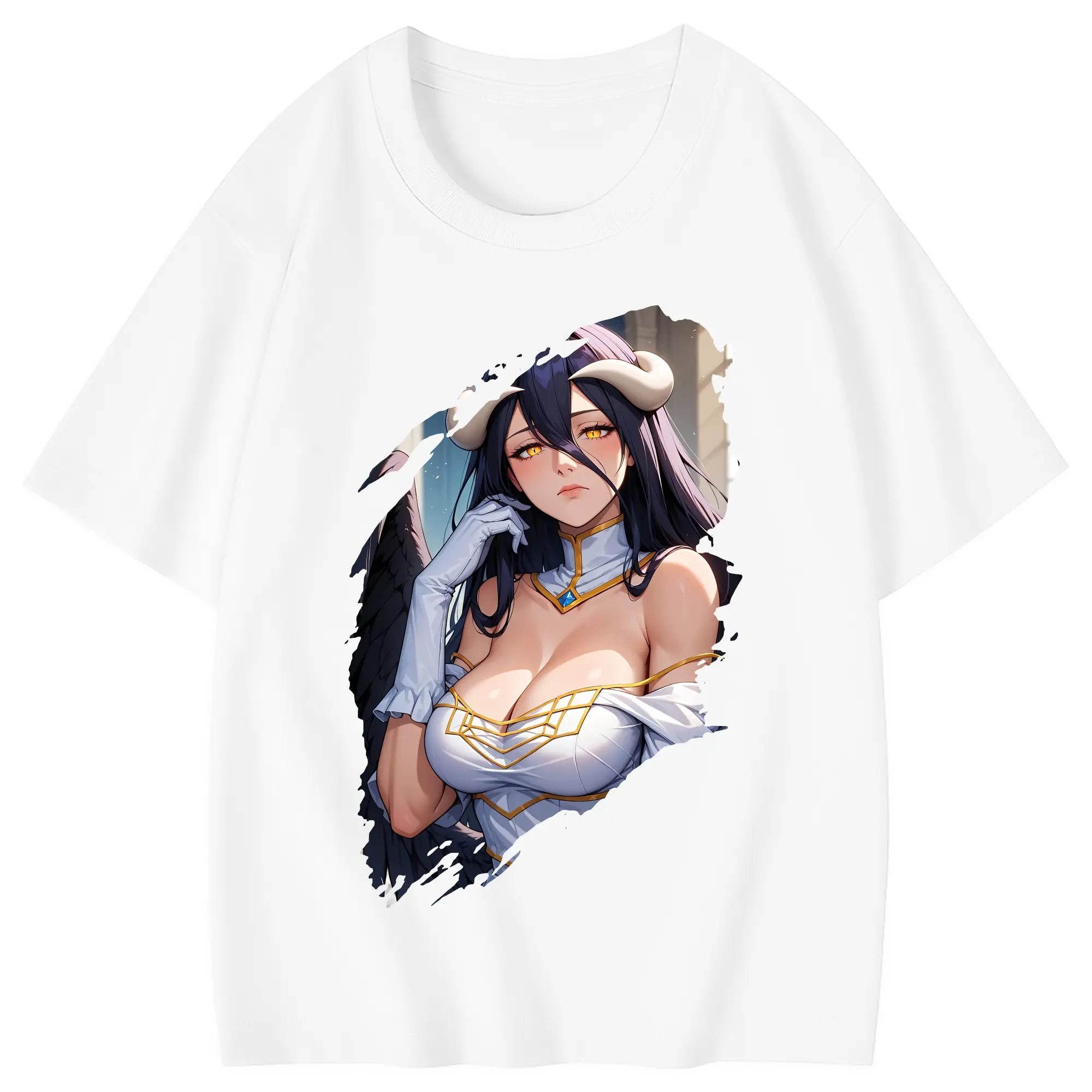 オーバーロード グッズ アルベド - 綿100％ キッズTシャツ ・ フロントプリント ・ 快適 通気性 ・ スポーツ カジュアル 散歩用