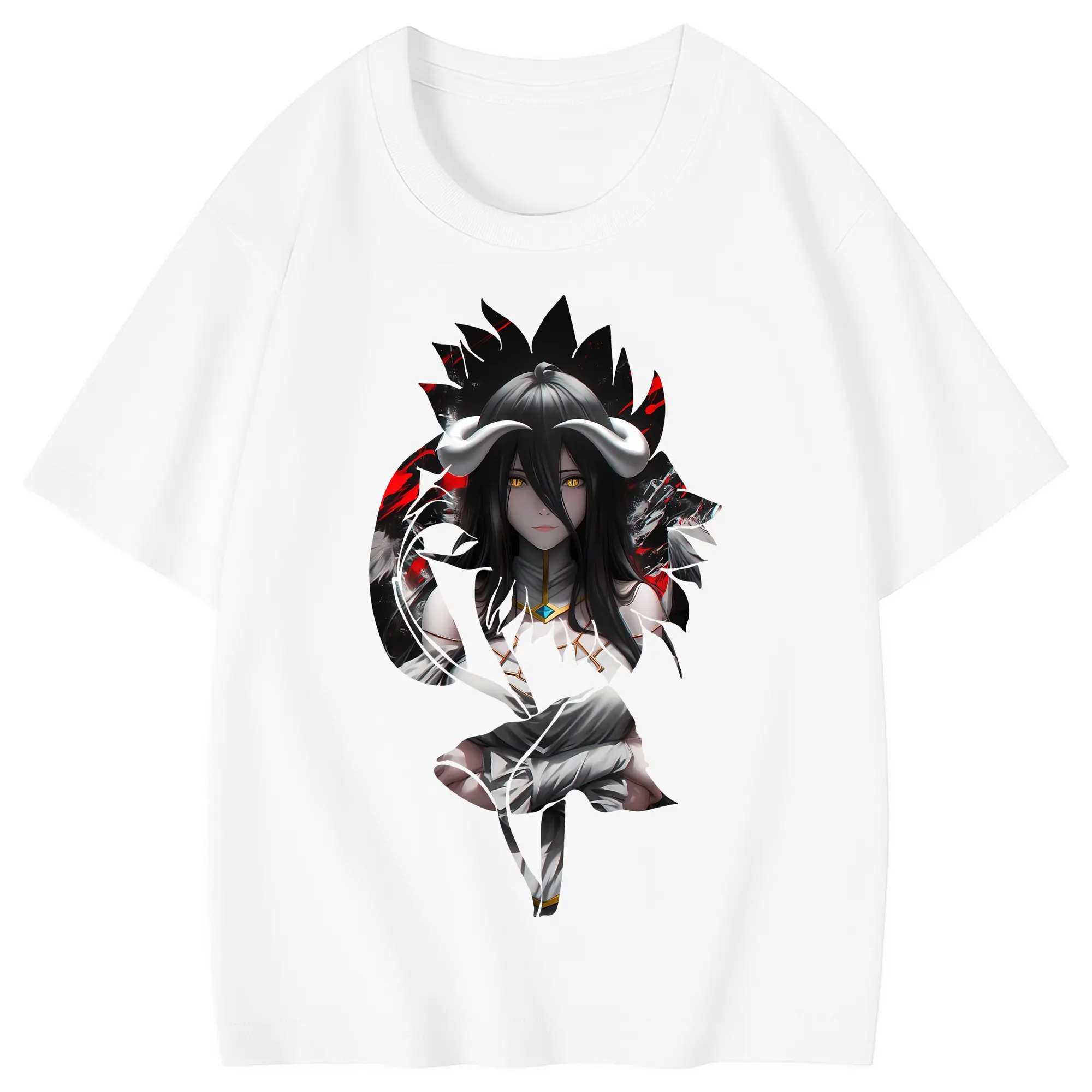 オーバーロード グッズ アルベド - 綿100％ キッズTシャツ ・ フロントプリント ・ 快適 通気性 ・ スポーツ カジュアル 散歩用