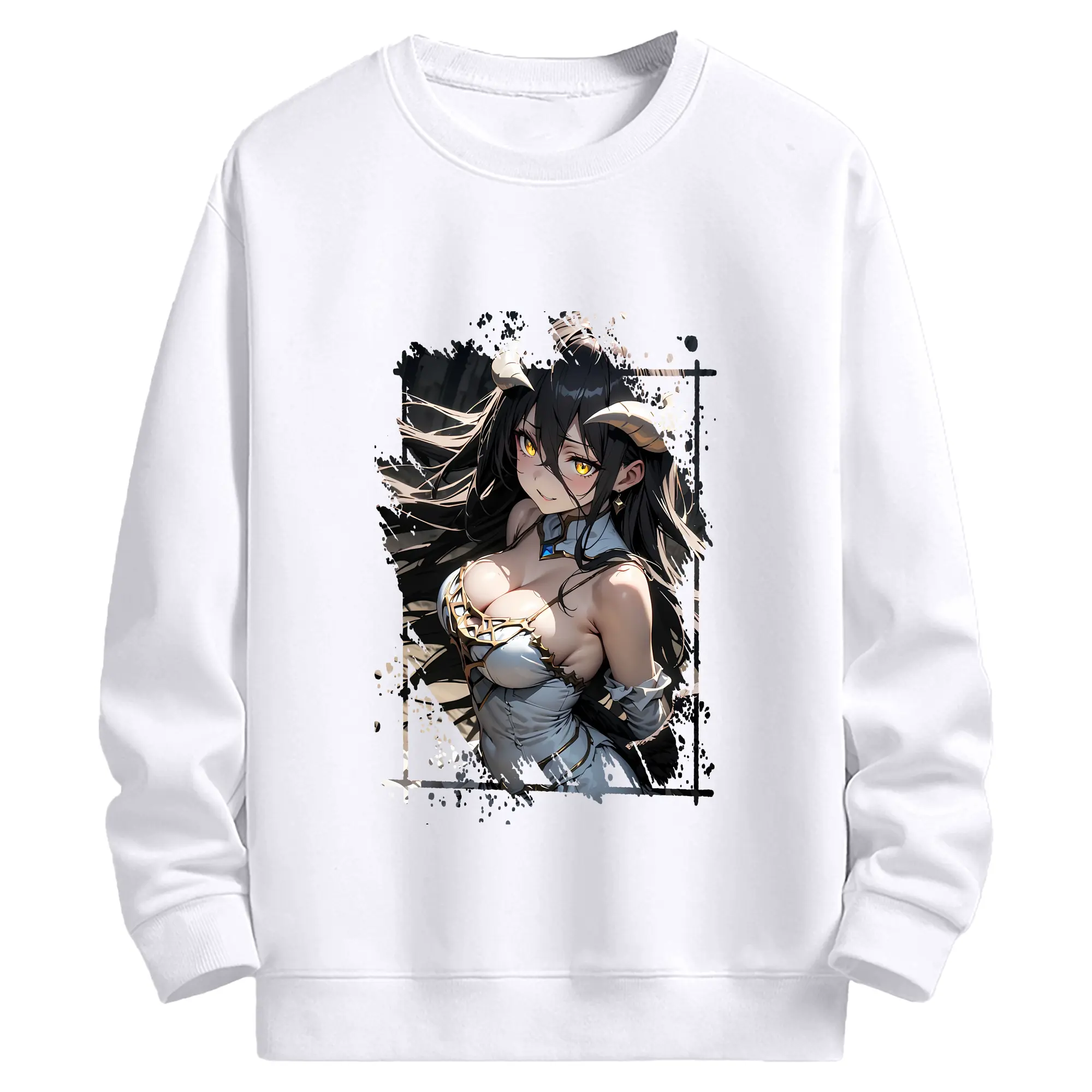 オーバーロード グッズ アルベド - 高品質 クルーネック スウェット ・ コットン59％ ポリエステル41％ ・ ユニセックス 長袖 トレーナー ・ カジュアル デイリー スポーツ 散歩用