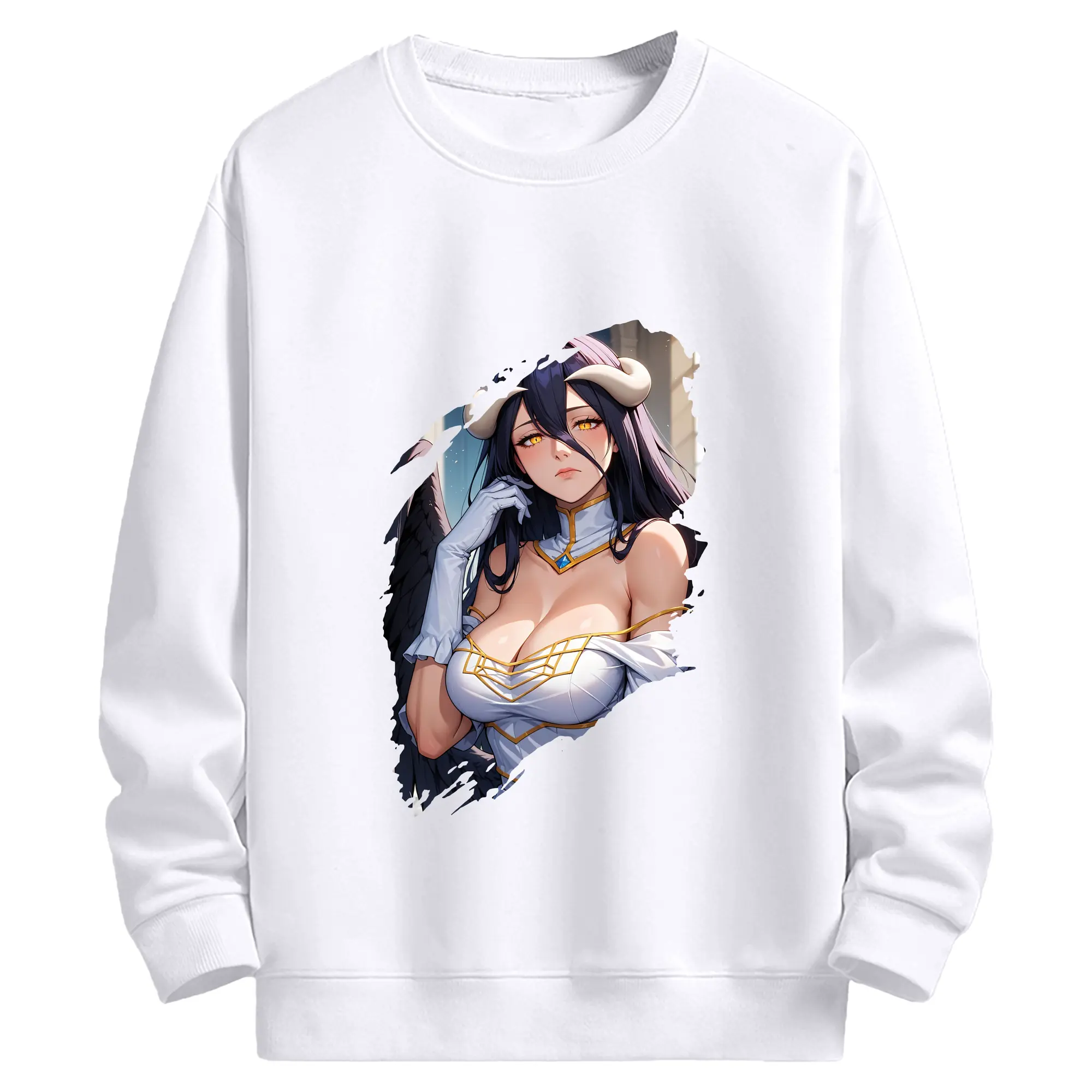 オーバーロード グッズ アルベド - 高品質 クルーネック スウェット ・ コットン59％ ポリエステル41％ ・ ユニセックス 長袖 トレーナー ・ カジュアル デイリー スポーツ 散歩用