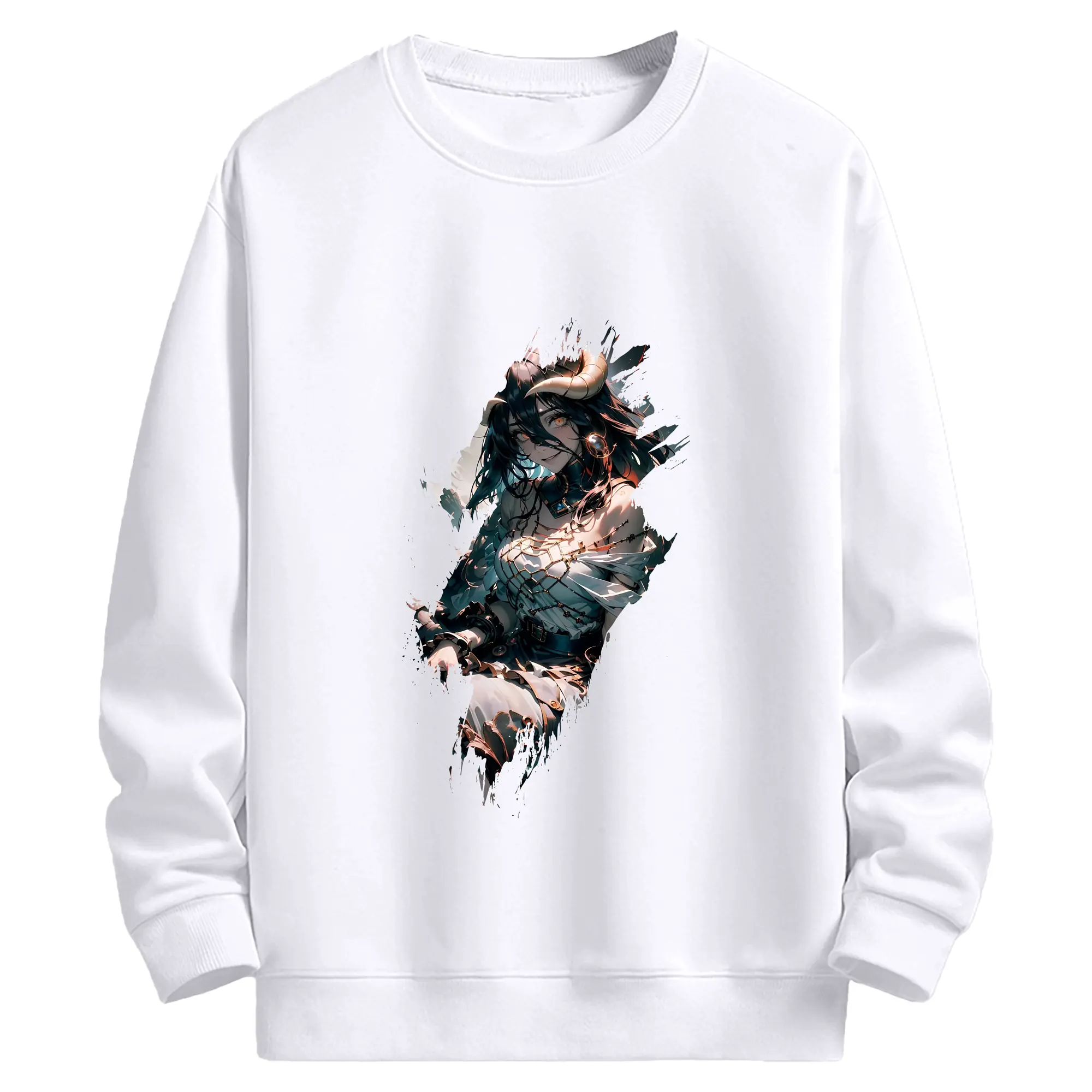 オーバーロード グッズ アルベド - 高品質 クルーネック スウェット ・ コットン59％ ポリエステル41％ ・ ユニセックス 長袖 トレーナー ・ カジュアル デイリー スポーツ 散歩用