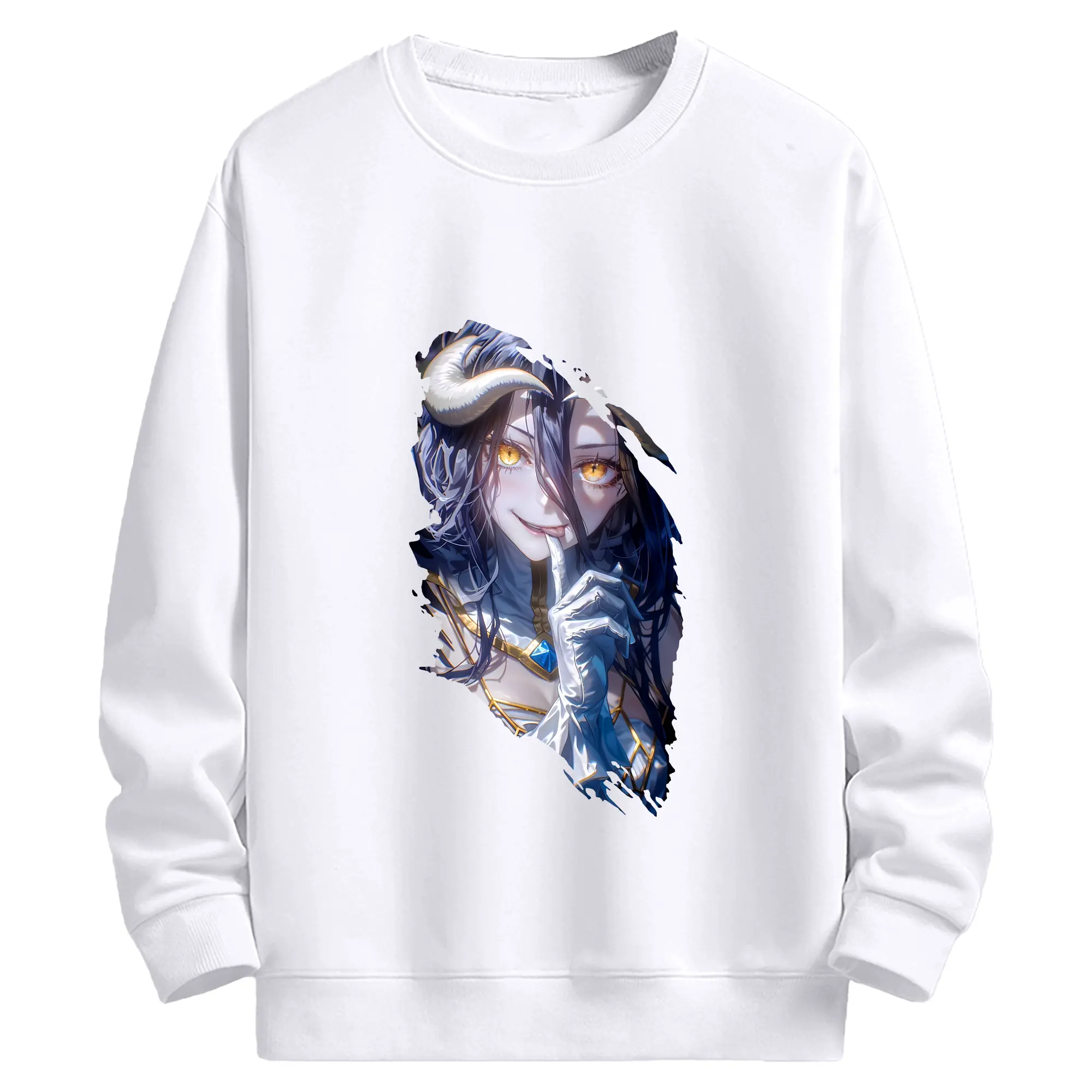 オーバーロード グッズ アルベド - 高品質 クルーネック スウェット ・ コットン59％ ポリエステル41％ ・ ユニセックス 長袖 トレーナー ・ カジュアル デイリー スポーツ 散歩用