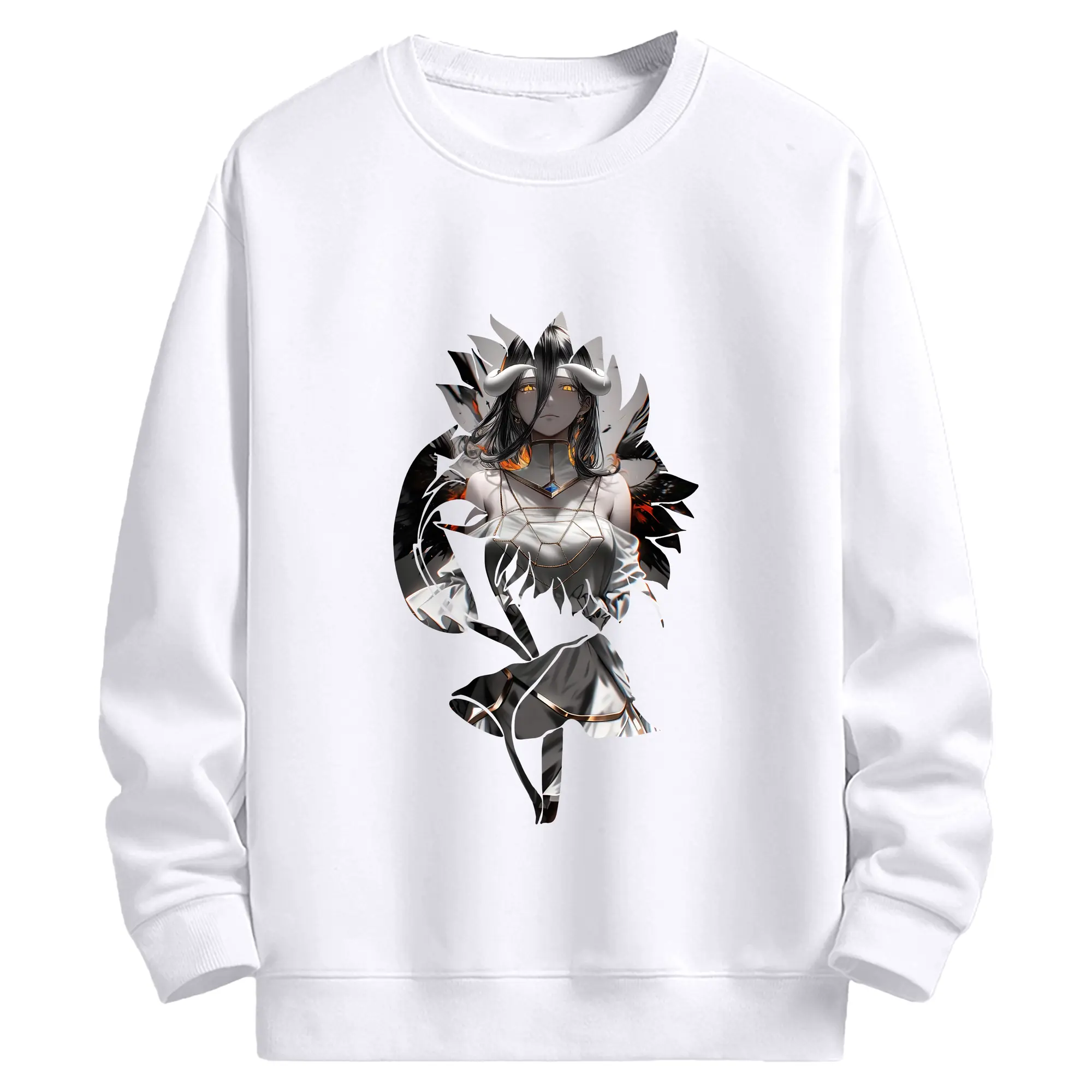 オーバーロード グッズ アルベド - 高品質 クルーネック スウェット ・ コットン59％ ポリエステル41％ ・ ユニセックス 長袖 トレーナー ・ カジュアル デイリー スポーツ 散歩用