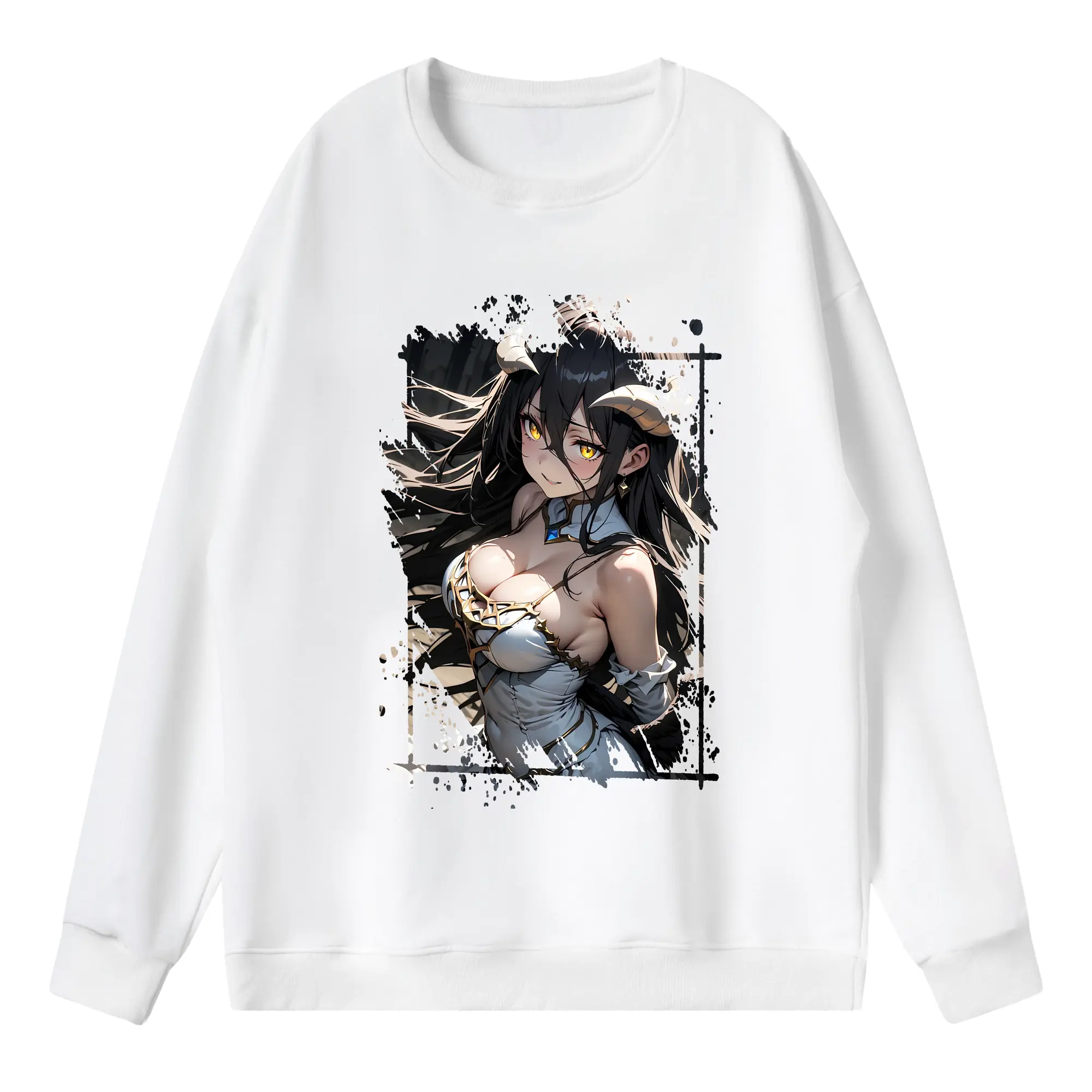 オーバーロード グッズ アルベド - 薄手 クルーネック スウェット 裏毛260g · ポリエステル 春秋向け カジュアル 男女兼用 · トレーナー デイリー スポーツ 散歩に最適