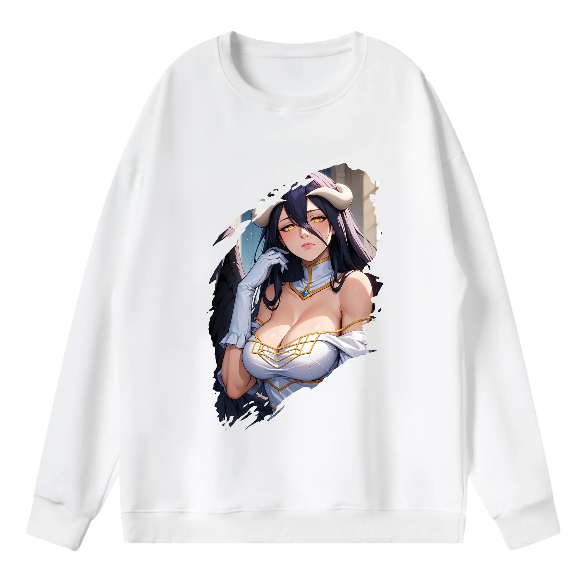 オーバーロード グッズ アルベド - 薄手 クルーネック スウェット 裏毛260g · ポリエステル 春秋向け カジュアル 男女兼用 · トレーナー デイリー スポーツ 散歩に最適