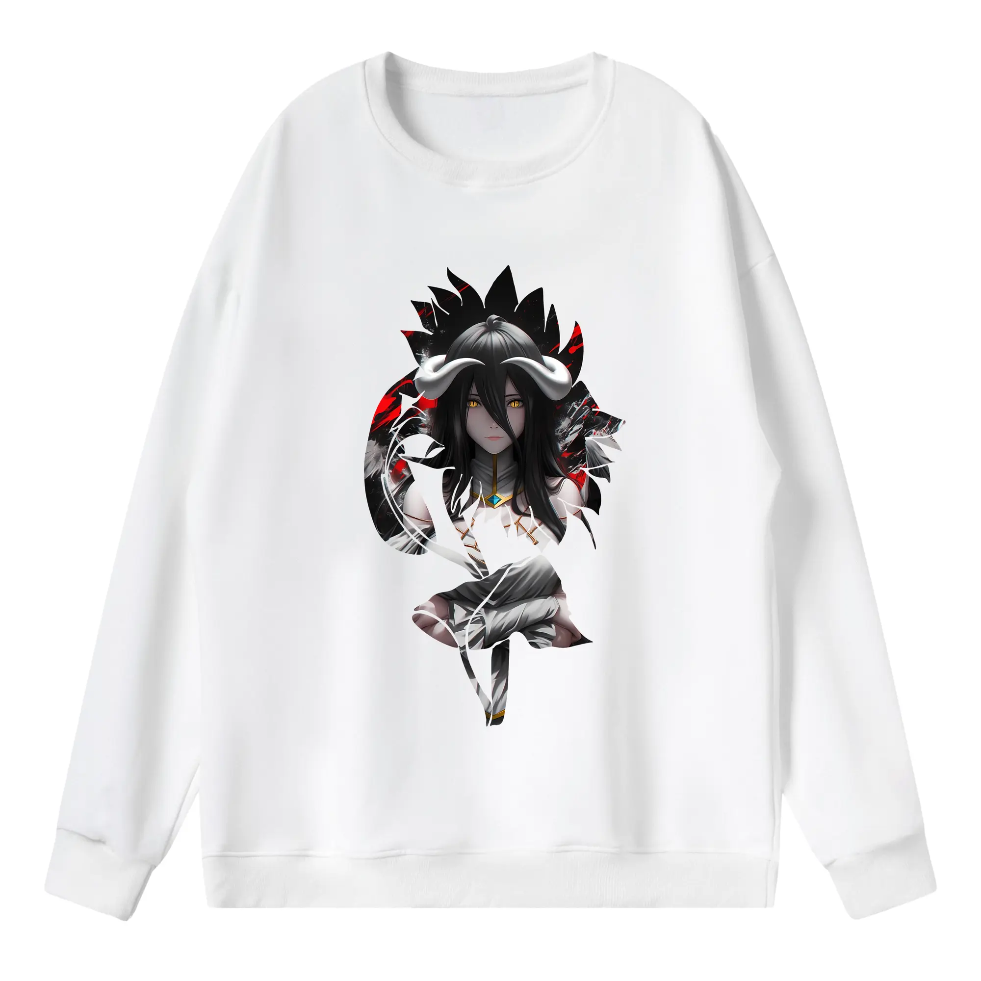 オーバーロード グッズ アルベド - 薄手 クルーネック スウェット 裏毛260g · ポリエステル 春秋向け カジュアル 男女兼用 · トレーナー デイリー スポーツ 散歩に最適