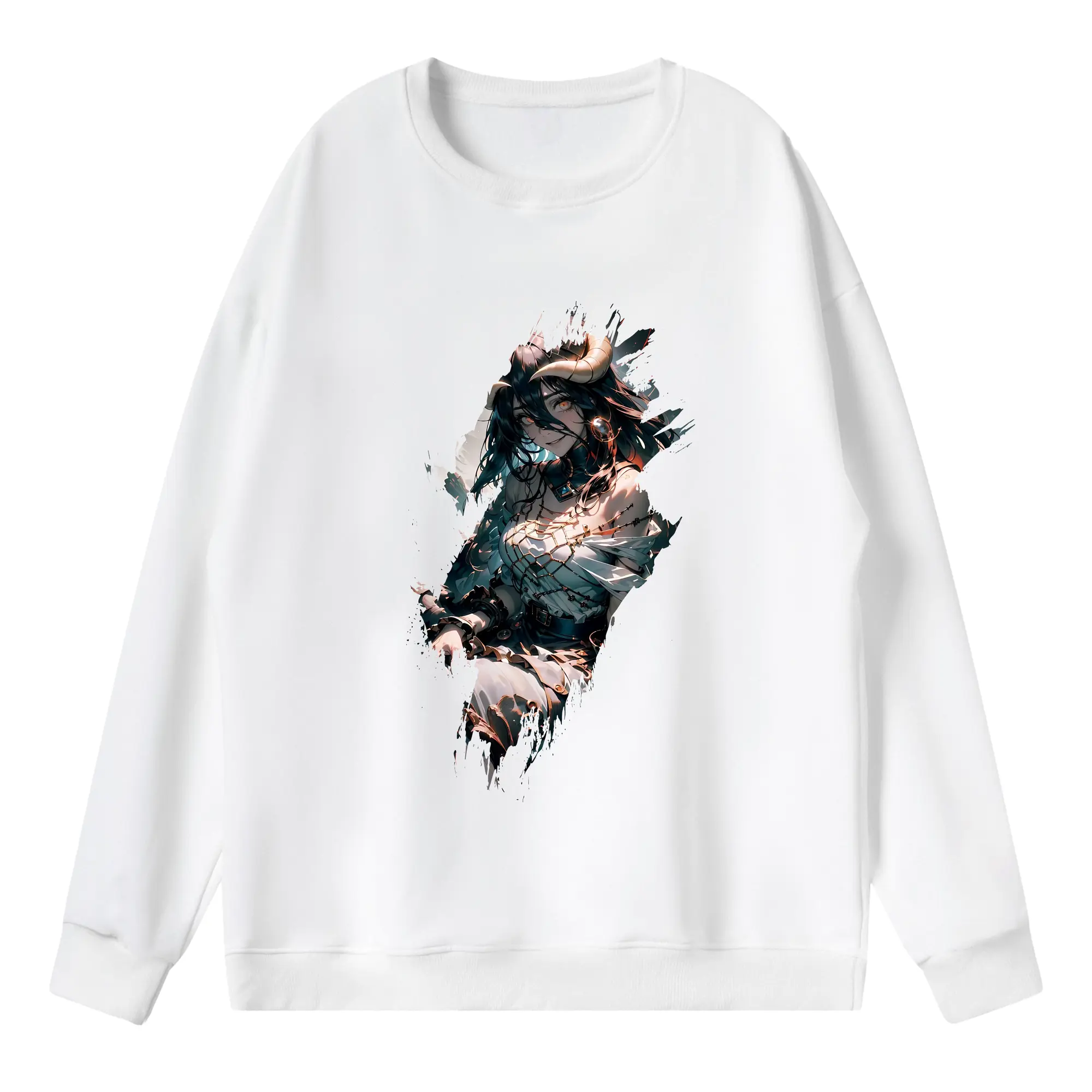 オーバーロード グッズ アルベド - 薄手 クルーネック スウェット 裏毛260g · ポリエステル 春秋向け カジュアル 男女兼用 · トレーナー デイリー スポーツ 散歩に最適