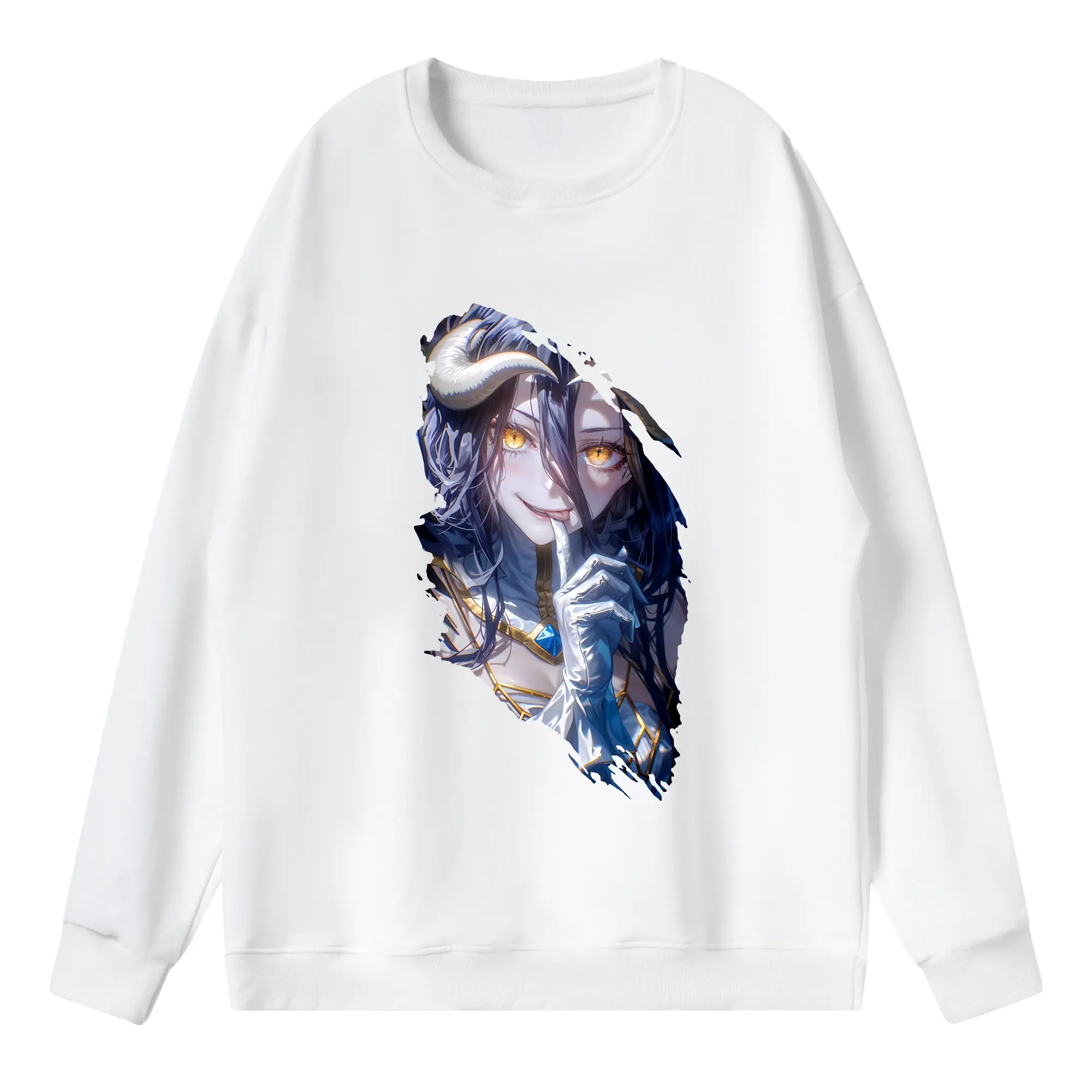 オーバーロード グッズ アルベド - 薄手 クルーネック スウェット 裏毛260g · ポリエステル 春秋向け カジュアル 男女兼用 · トレーナー デイリー スポーツ 散歩に最適