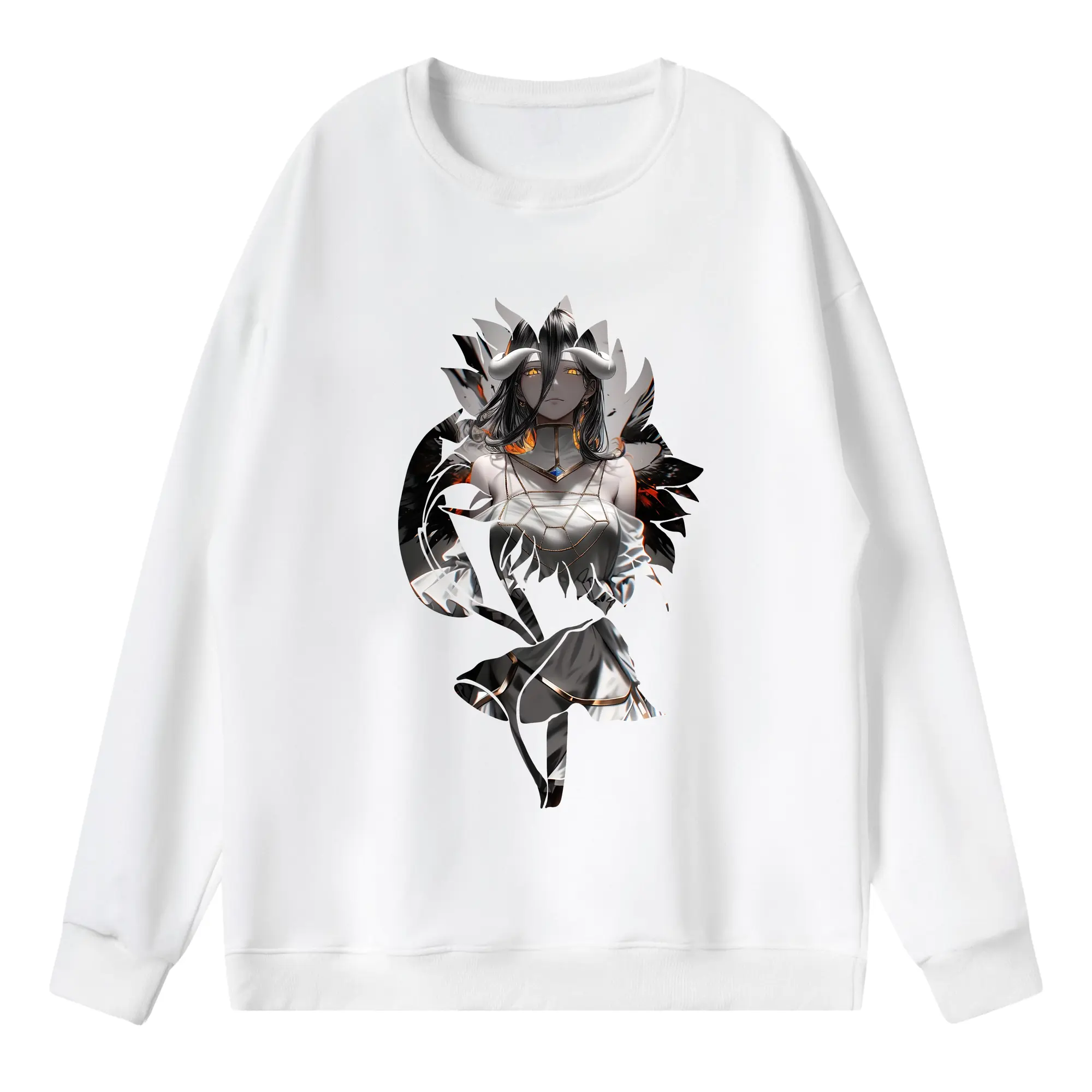 オーバーロード グッズ アルベド - 薄手 クルーネック スウェット 裏毛260g · ポリエステル 春秋向け カジュアル 男女兼用 · トレーナー デイリー スポーツ 散歩に最適