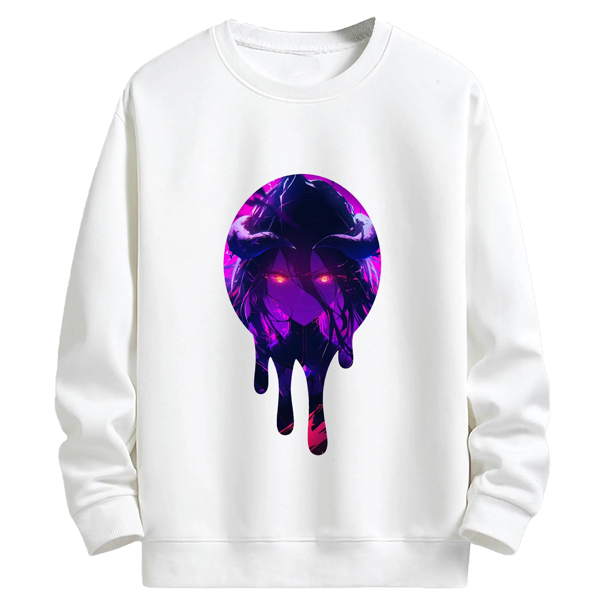 オーバーロード グッズ アルベド - キッズ クルーネックスウェットシャツ ・ フロントプリント ・ 綿80％ ポリエステル20％ ・ 快適 通学 スポーツ 日常使い お散歩用