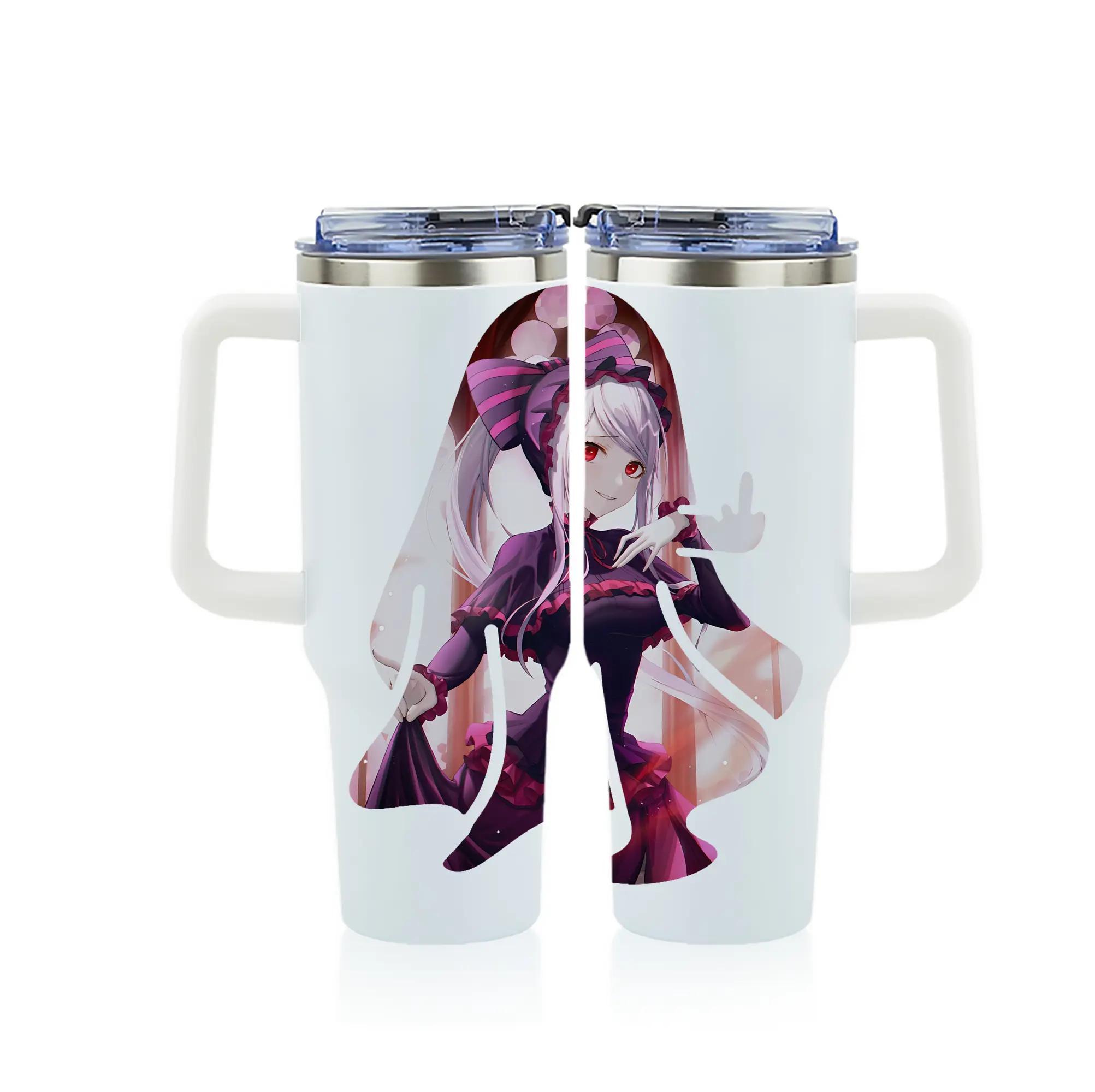 オーバーロード グッズ シャルティア・ブラッドフォールン - 1200mL フルプリント車用タンブラー ・ 304ステンレス 内側 ・ 201ステンレス 外側 ・ 保温 保冷 ・ 通勤 ドライブ アウトドア用