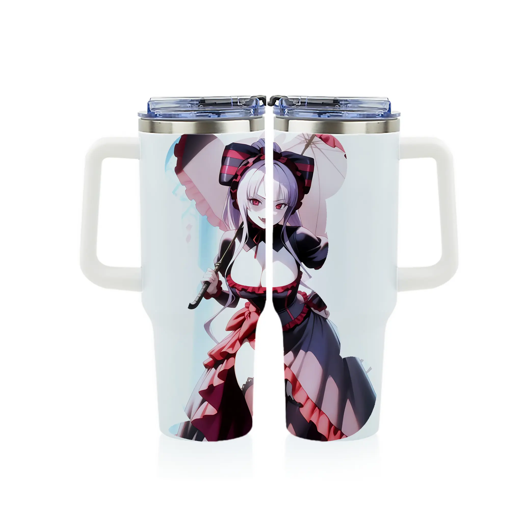 オーバーロード グッズ シャルティア・ブラッドフォールン - 1200mL フルプリント車用タンブラー ・ 304ステンレス 内側 ・ 201ステンレス 外側 ・ 保温 保冷 ・ 通勤 ドライブ アウトドア用