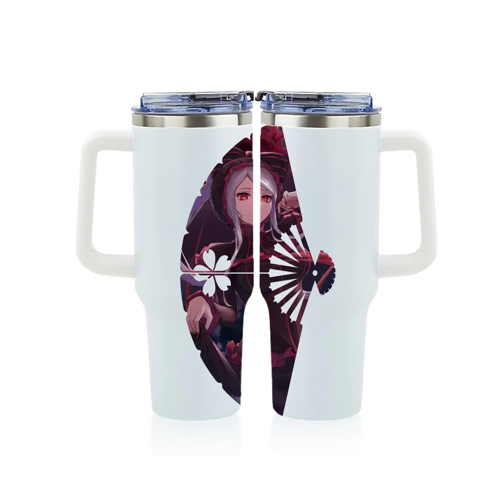 オーバーロード グッズ シャルティア・ブラッドフォールン - 1200mL フルプリント車用タンブラー ・ 304ステンレス 内側 ・ 201ステンレス 外側 ・ 保温 保冷 ・ 通勤 ドライブ アウトドア用