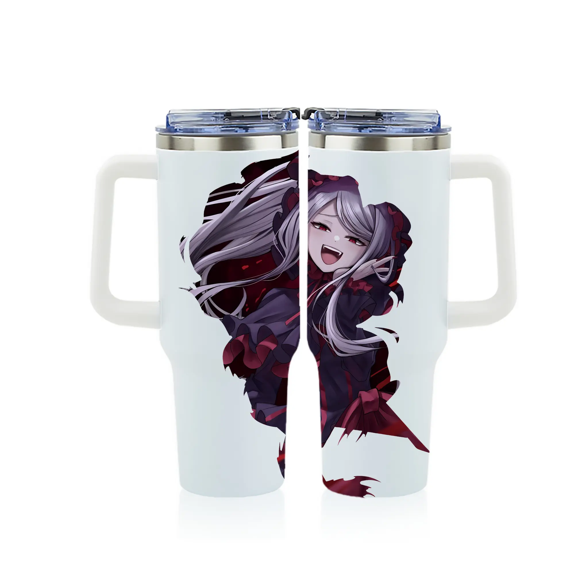 オーバーロード グッズ シャルティア・ブラッドフォールン - 1200mL フルプリント車用タンブラー ・ 304ステンレス 内側 ・ 201ステンレス 外側 ・ 保温 保冷 ・ 通勤 ドライブ アウトドア用