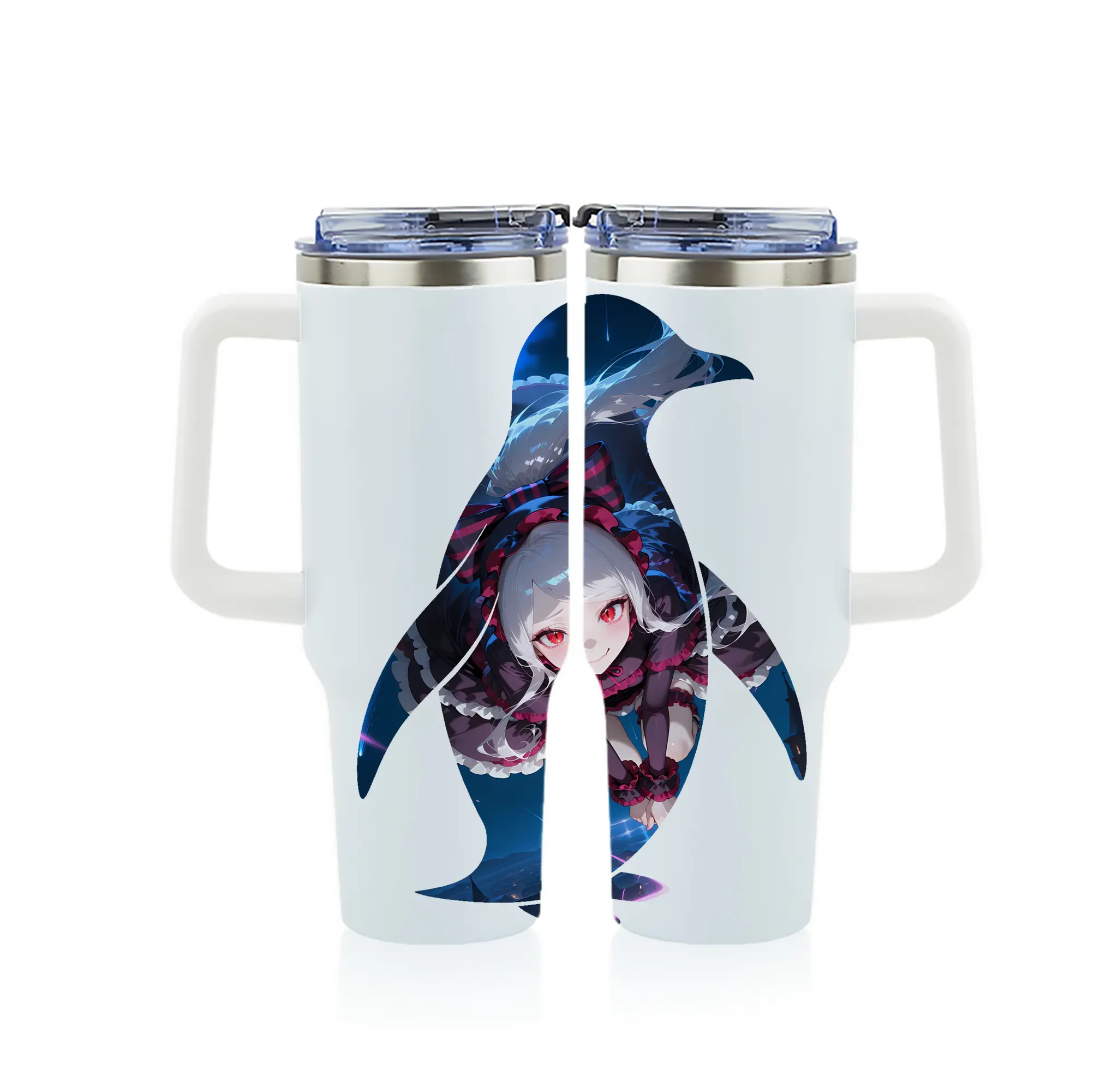 オーバーロード グッズ シャルティア・ブラッドフォールン - 1200mL フルプリント車用タンブラー ・ 304ステンレス 内側 ・ 201ステンレス 外側 ・ 保温 保冷 ・ 通勤 ドライブ アウトドア用