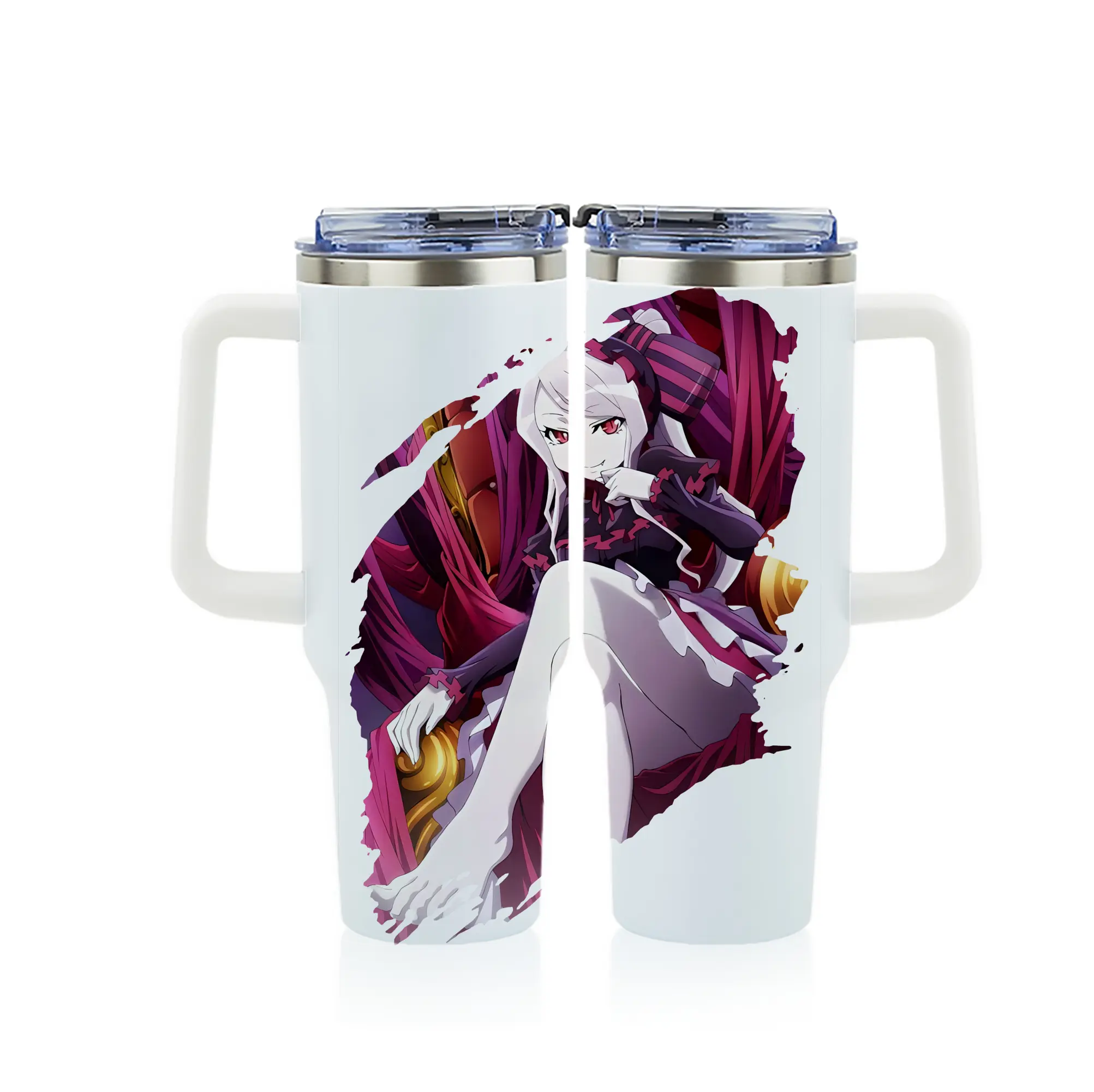 オーバーロード グッズ シャルティア・ブラッドフォールン - 1200mL フルプリント車用タンブラー ・ 304ステンレス 内側 ・ 201ステンレス 外側 ・ 保温 保冷 ・ 通勤 ドライブ アウトドア用