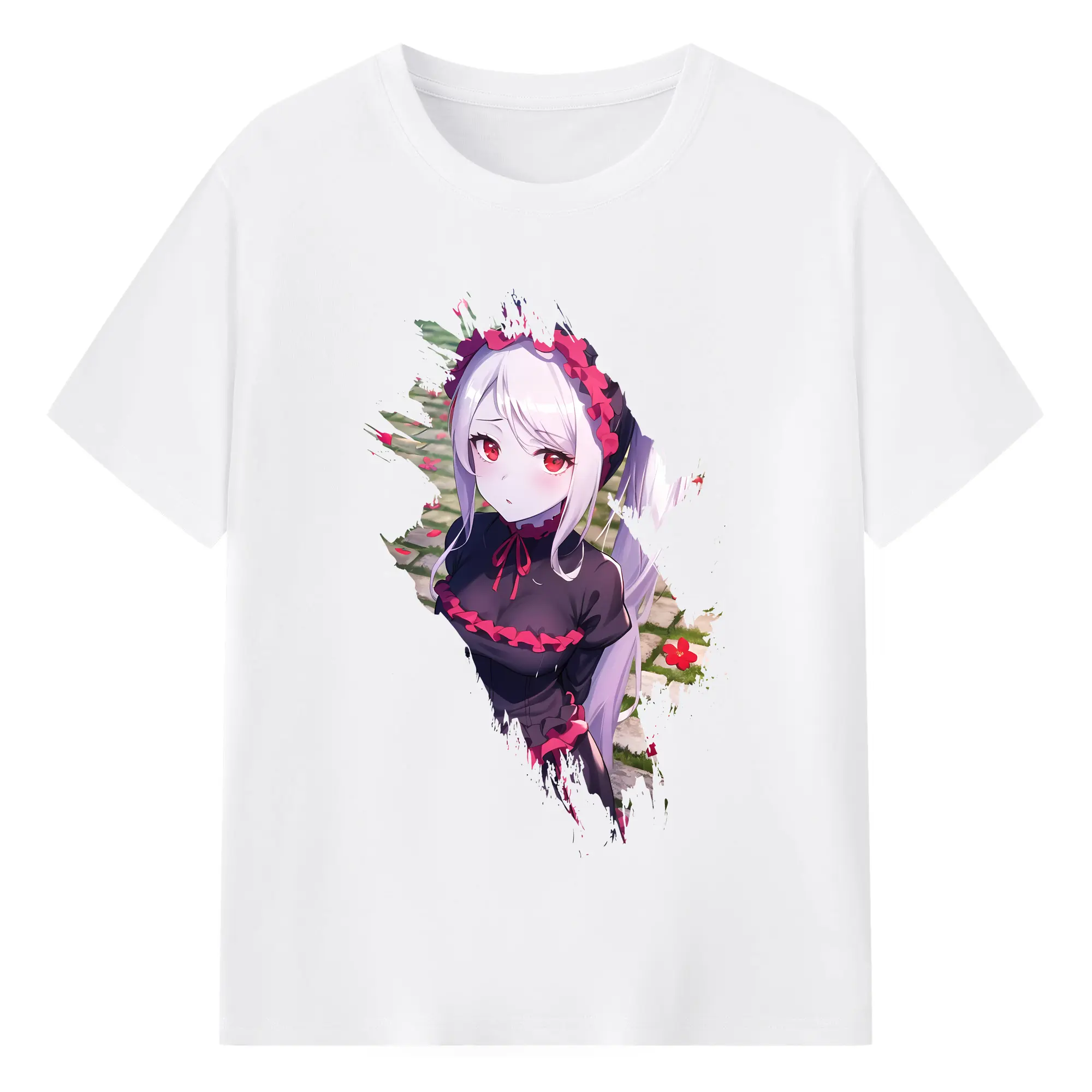 オーバーロード グッズ シャルティア・ブラッドフォールン - 綿100％ 半袖Tシャツ ・ フロントプリント ・ 快適 通気性 ・ 日常使い 散歩 スポーツ用