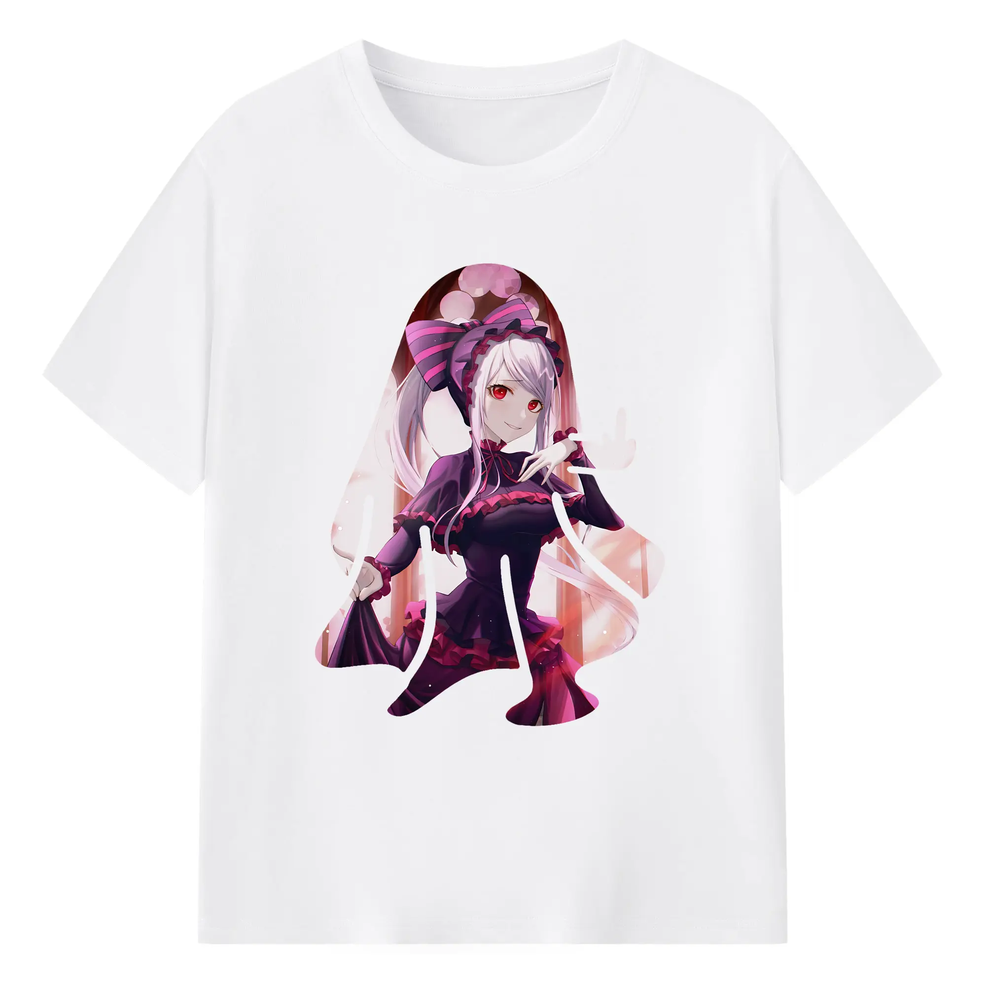 オーバーロード グッズ シャルティア・ブラッドフォールン - 綿100％ 半袖Tシャツ ・ フロントプリント ・ 快適 通気性 ・ 日常使い 散歩 スポーツ用