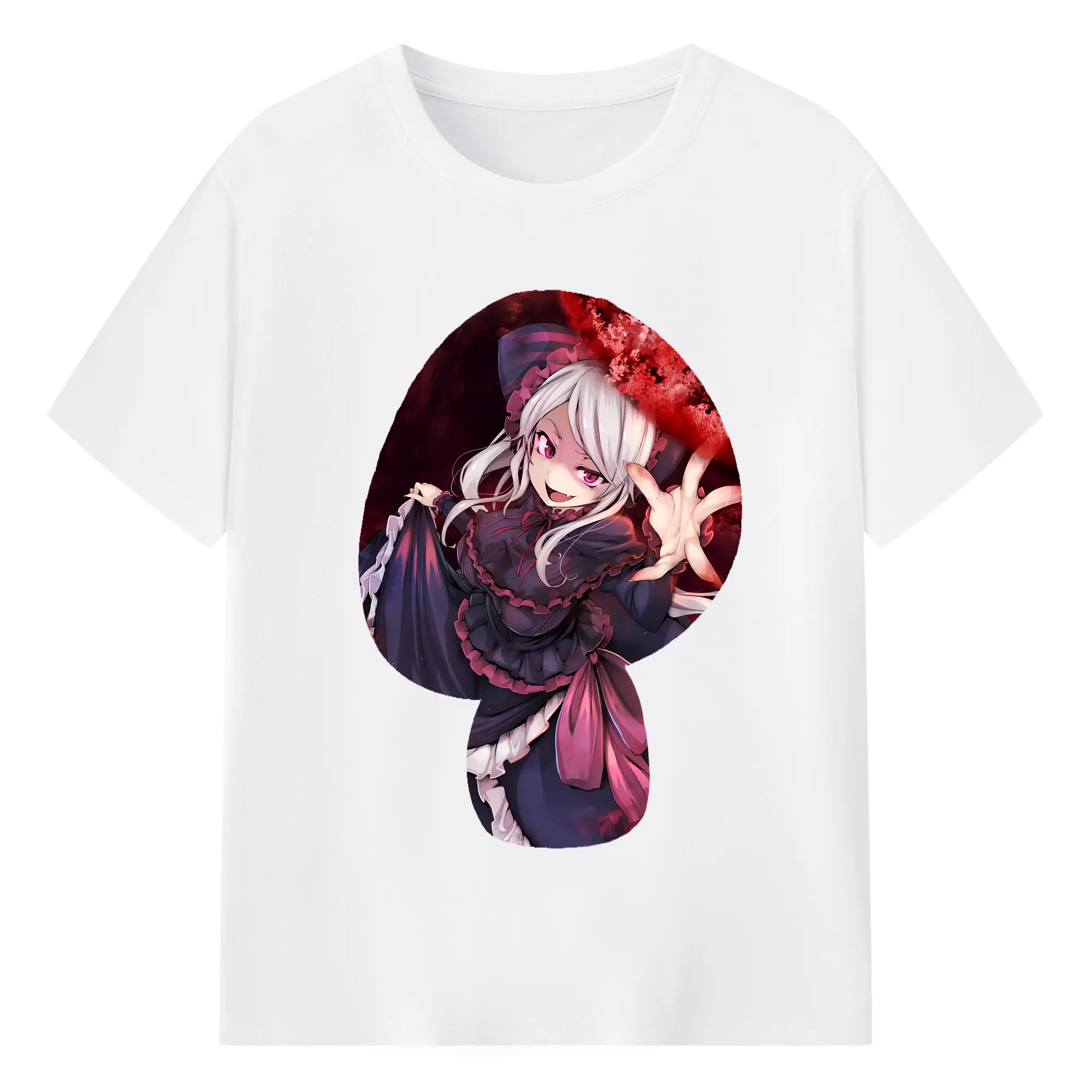 オーバーロード グッズ シャルティア・ブラッドフォールン - 綿100％ 半袖Tシャツ ・ フロントプリント ・ 快適 通気性 ・ 日常使い 散歩 スポーツ用