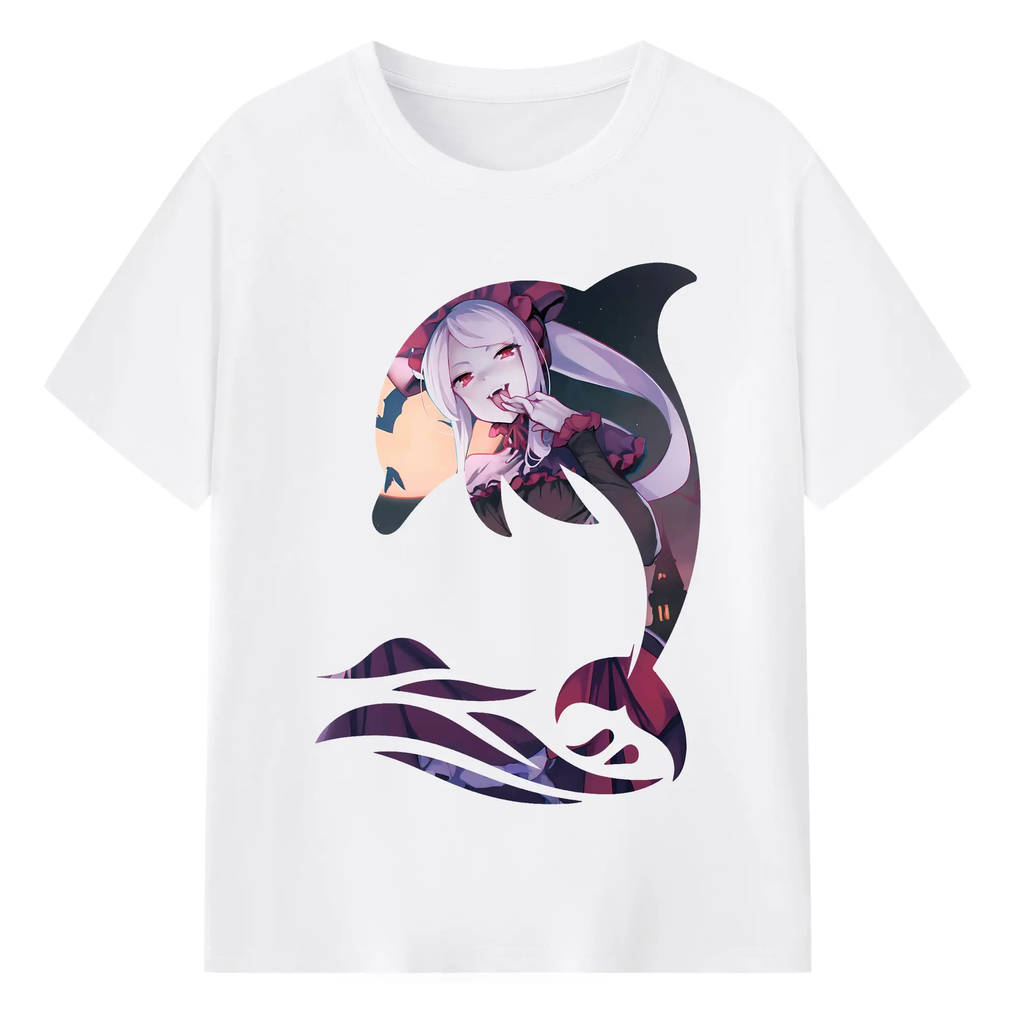 オーバーロード グッズ シャルティア・ブラッドフォールン - 綿100％ 半袖Tシャツ ・ フロントプリント ・ 快適 通気性 ・ 日常使い 散歩 スポーツ用