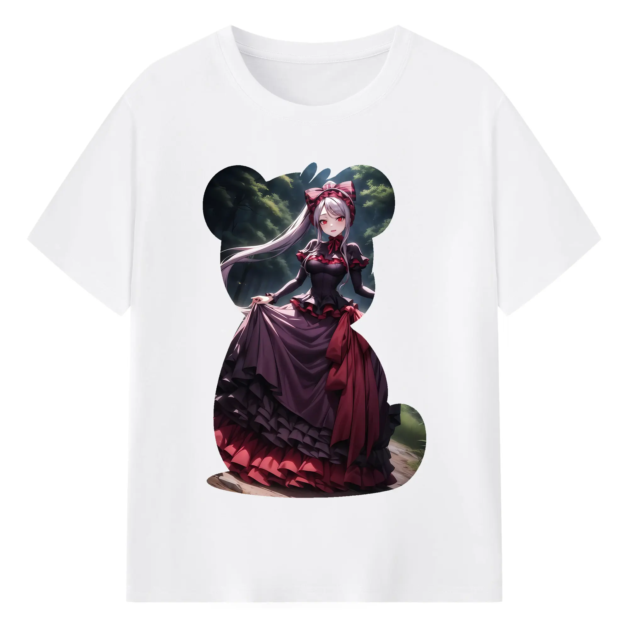 オーバーロード グッズ シャルティア・ブラッドフォールン - 綿100％ 半袖Tシャツ ・ フロントプリント ・ 快適 通気性 ・ 日常使い 散歩 スポーツ用